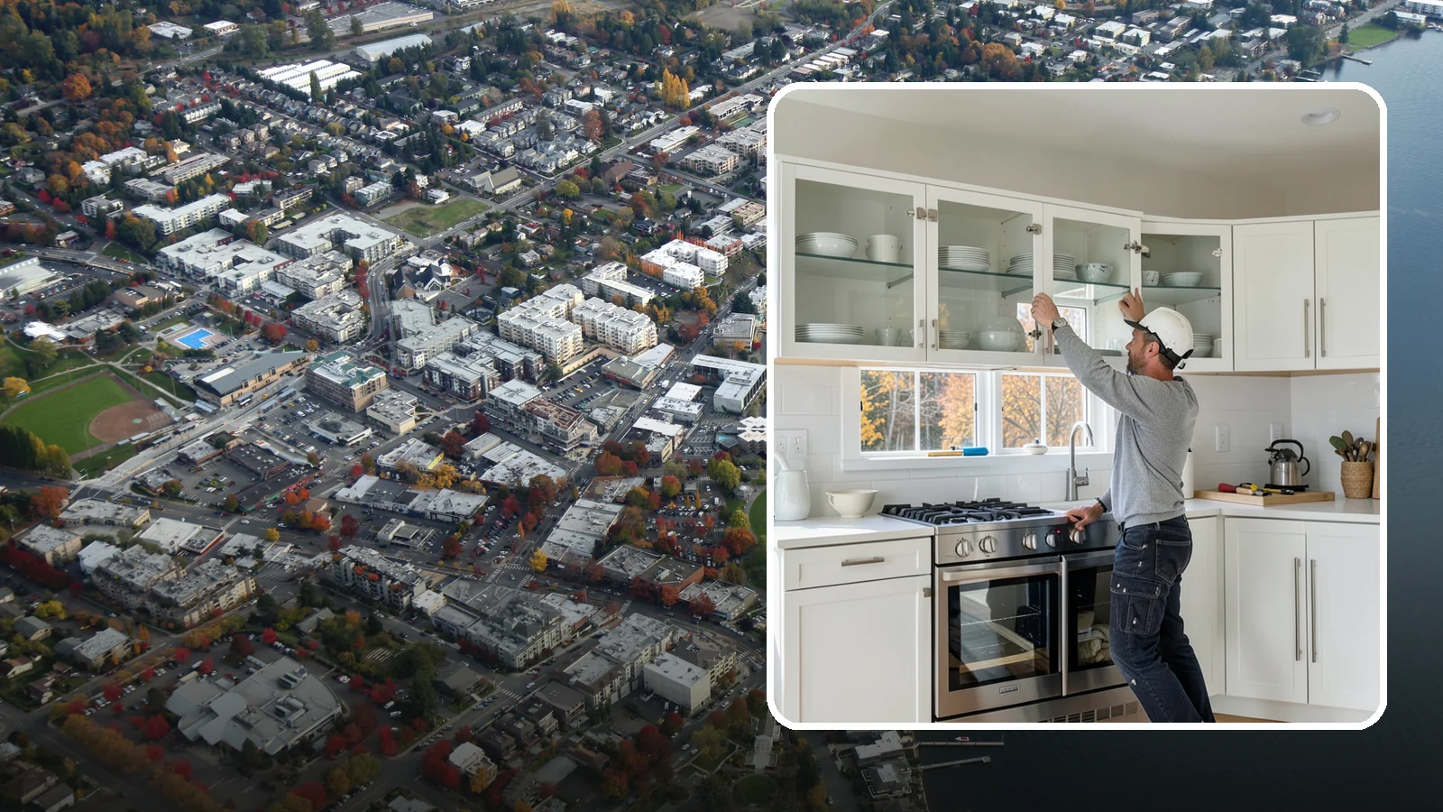 Glass Cabinet Door Installation in Kirkland, King County, WA - Adding or converting cabinet doors to glass fronts to display dishware and lighten the look of upper cabinets.