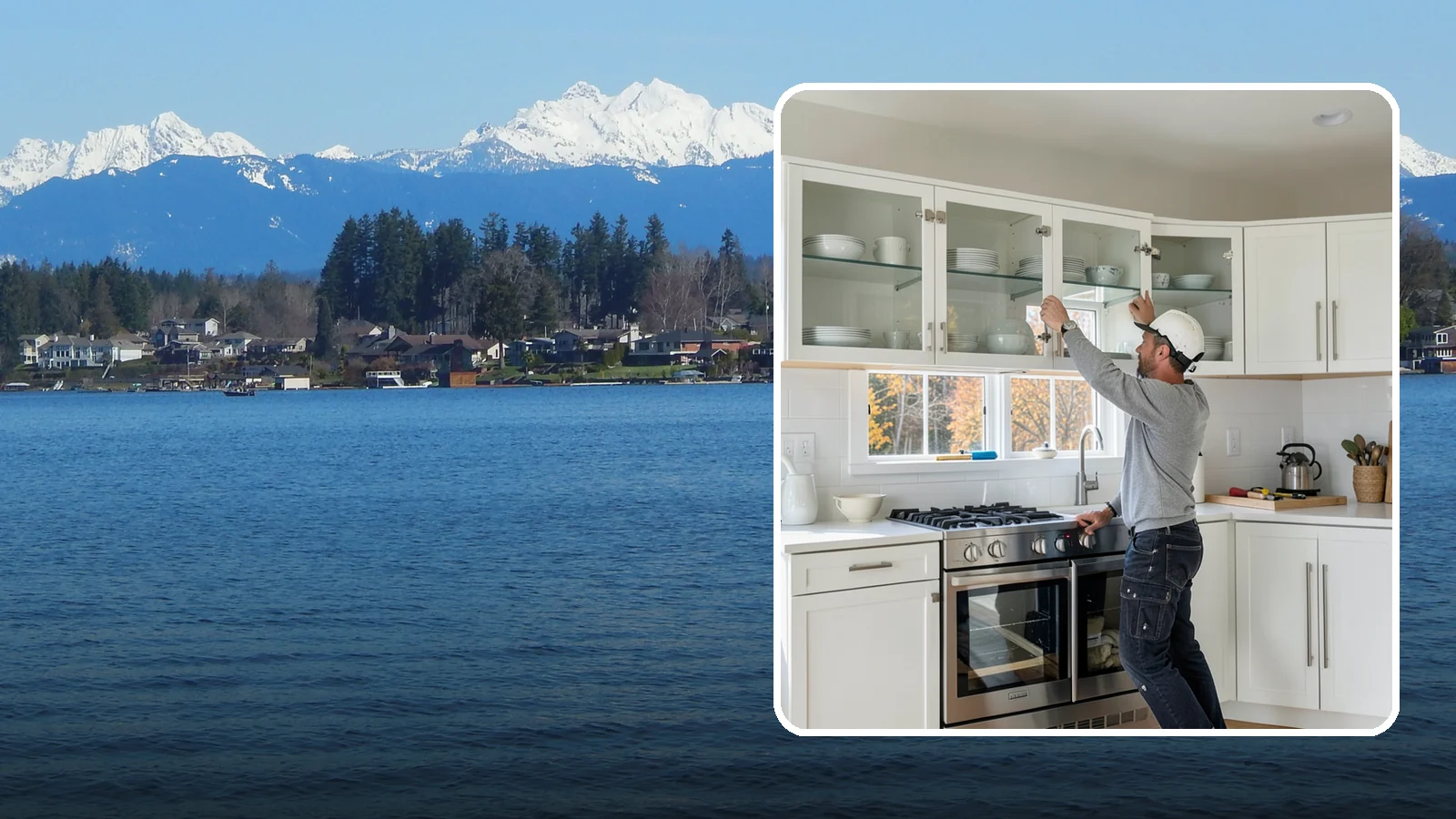 Glass Cabinet Door Installation in Lake Stevens, Snohomish County, WA - Adding or converting cabinet doors to glass fronts to display dishware and lighten the look of upper cabinets.