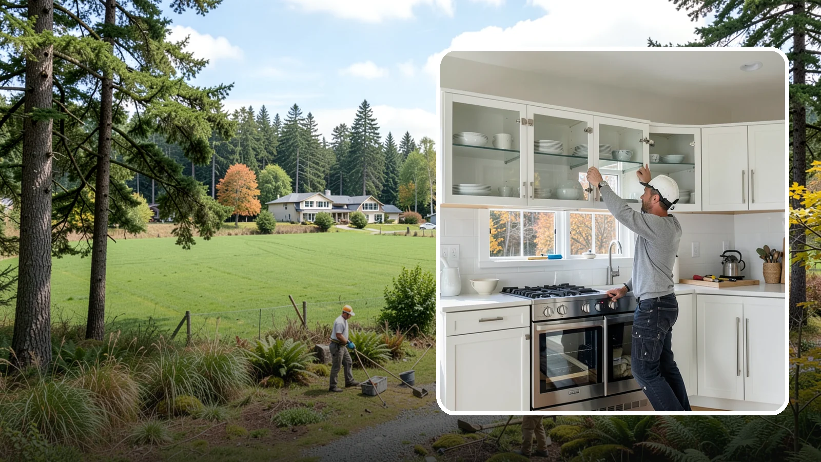 Glass Cabinet Door Installation in Lyman, Skagit County, WA - Adding or converting cabinet doors to glass fronts to display dishware and lighten the look of upper cabinets.