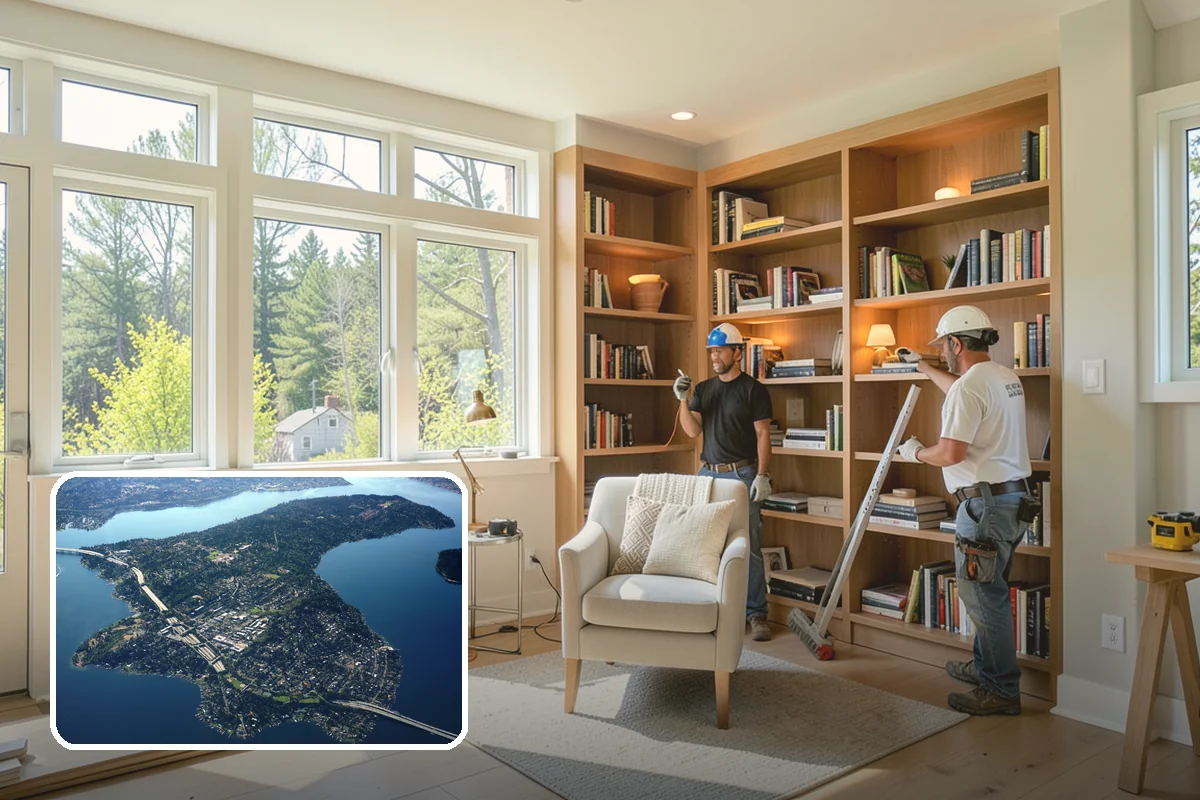 Glass Cabinet Door Installation in Mercer Island, King County, WA - A lighter, more open cabinet look