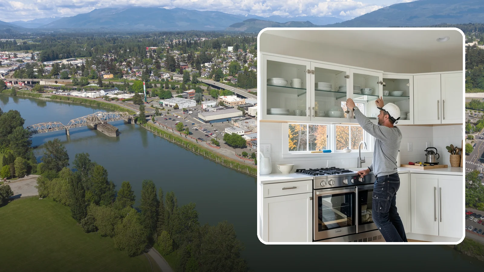 Glass Cabinet Door Installation in Mount Vernon, Skagit County, WA - Adding or converting cabinet doors to glass fronts to display dishware and lighten the look of upper cabinets.