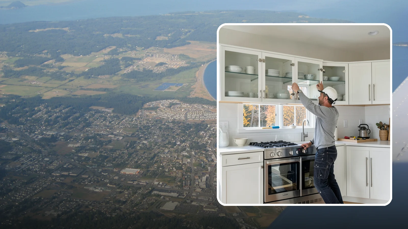 Glass Cabinet Door Installation in Oak Harbor, Island County, WA - Adding or converting cabinet doors to glass fronts to display dishware and lighten the look of upper cabinets.