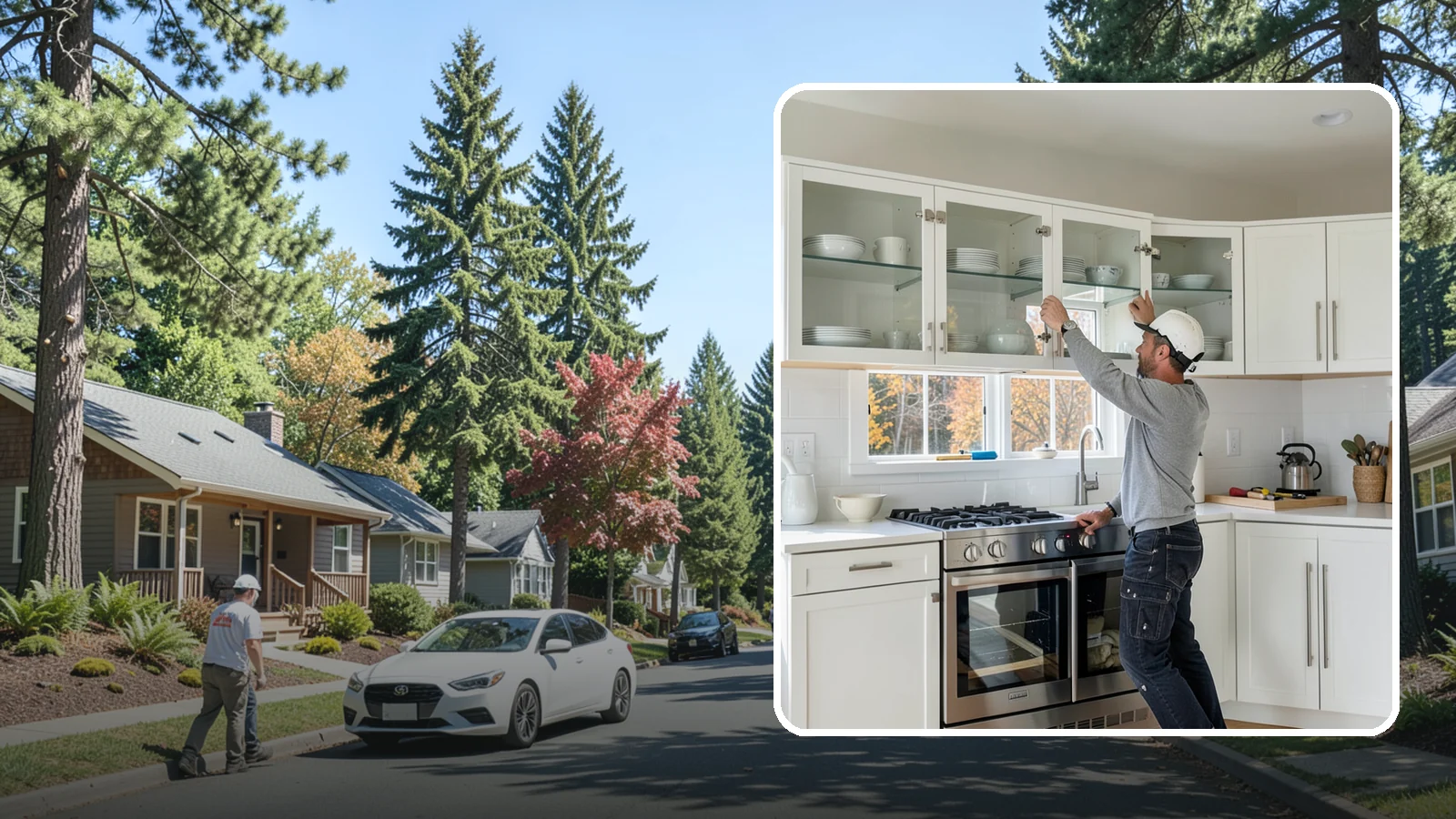 Glass Cabinet Door Installation in Orting, Pierce County, WA - Adding or converting cabinet doors to glass fronts to display dishware and lighten the look of upper cabinets.