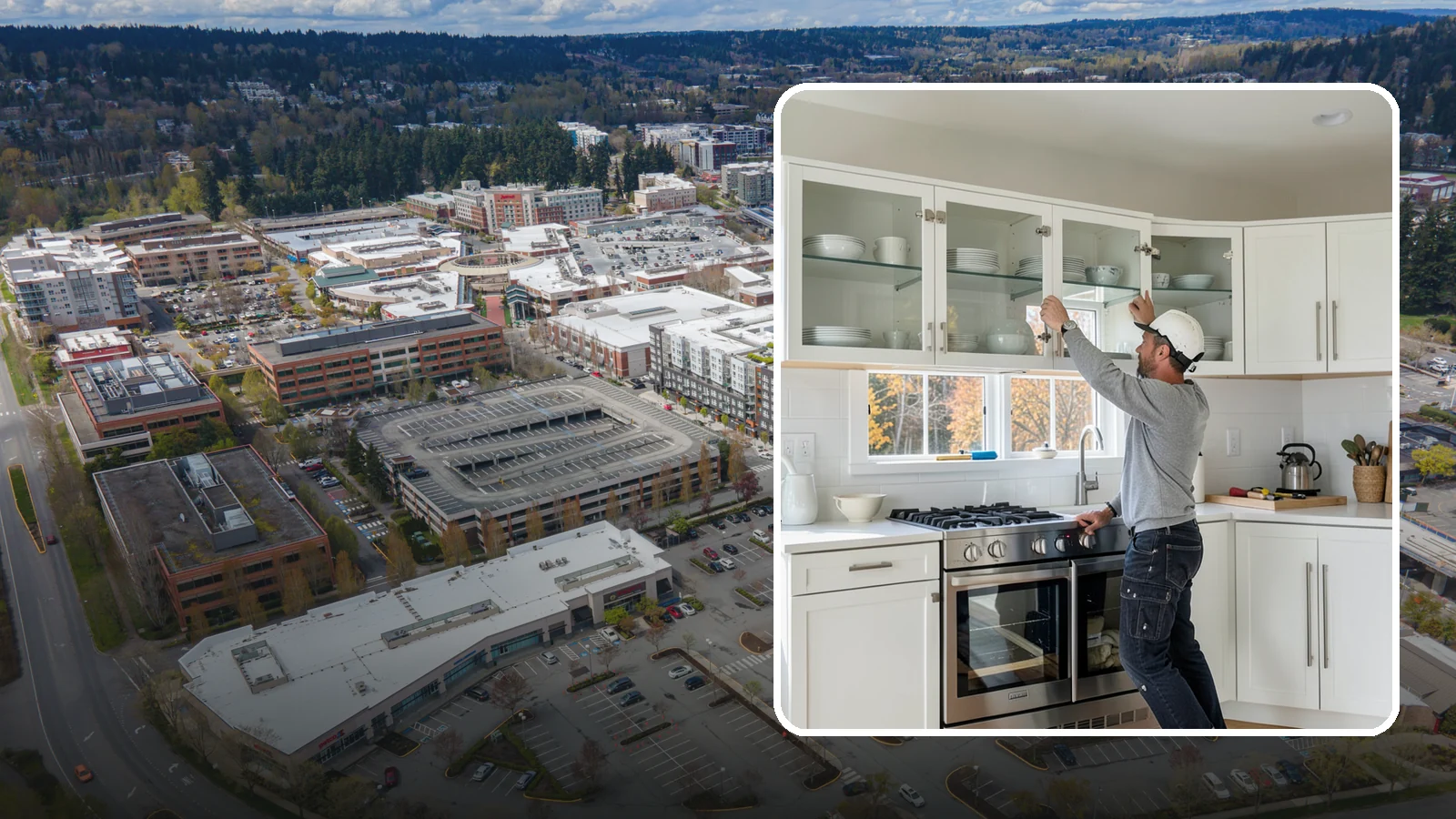 Glass Cabinet Door Installation in Redmond, King County, WA - Adding or converting cabinet doors to glass fronts to display dishware and lighten the look of upper cabinets.