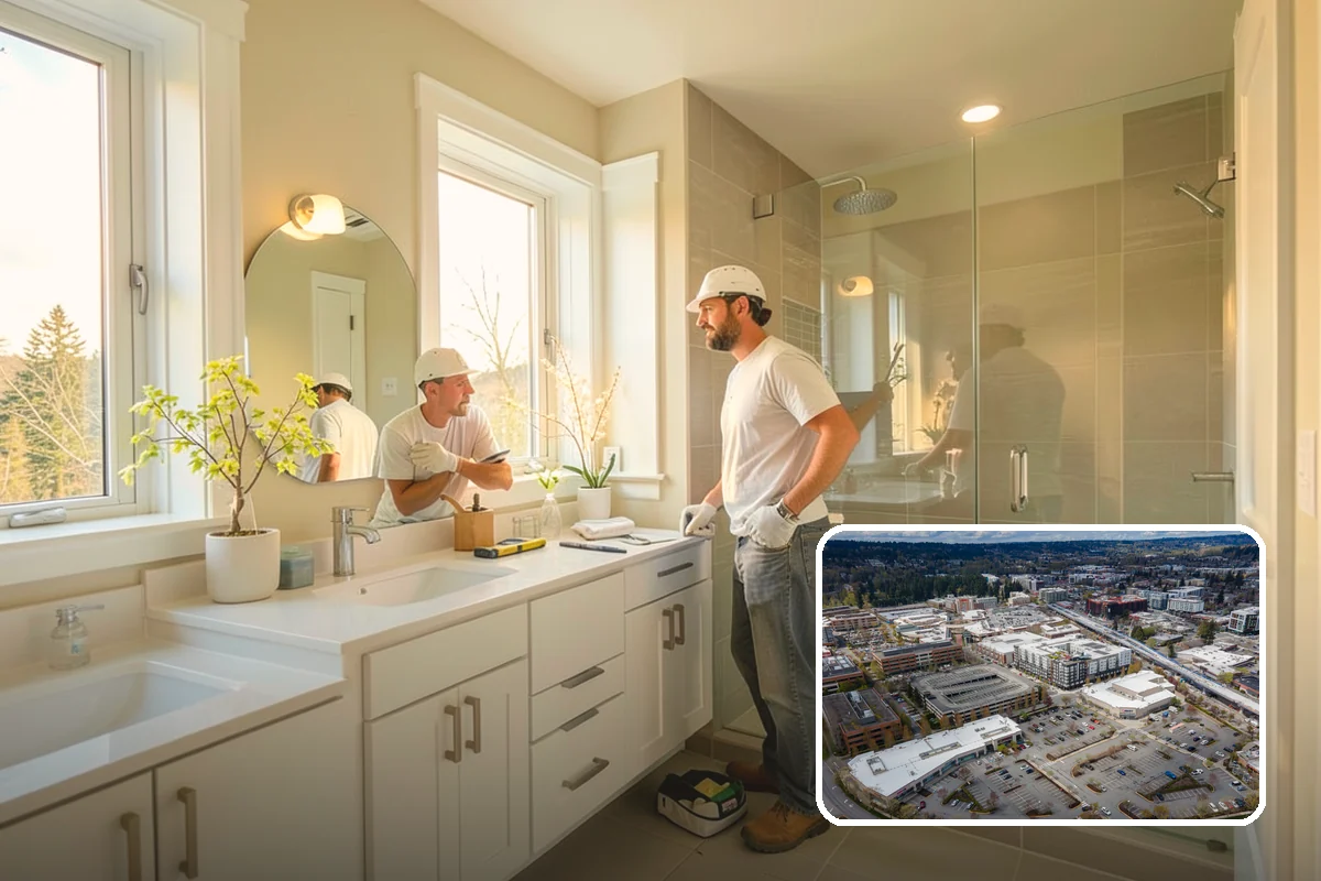 Glass Cabinet Door Installation in Redmond, King County, WA - A lighter, more open cabinet look
