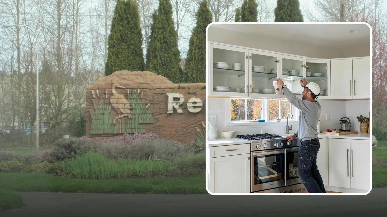 Glass Cabinet Door Installation in Renton, King County, WA - Adding or converting cabinet doors to glass fronts to display dishware and lighten the look of upper cabinets.
