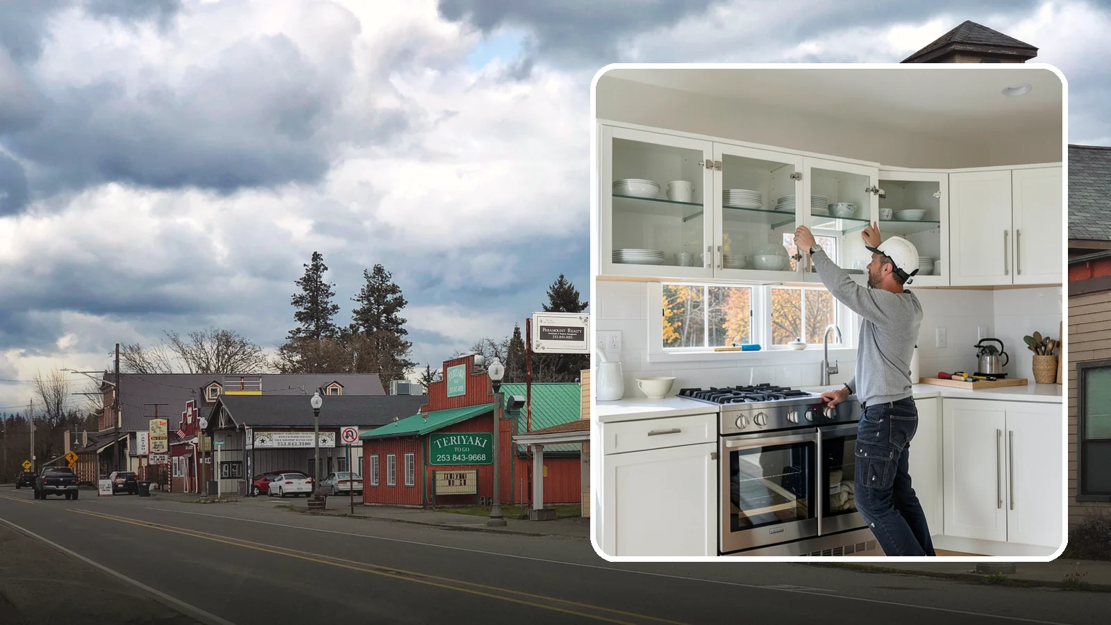 Glass Cabinet Door Installation in Roy, Pierce County, WA - Adding or converting cabinet doors to glass fronts to display dishware and lighten the look of upper cabinets.