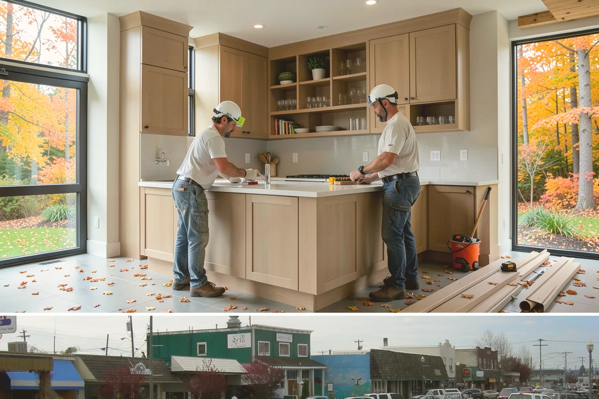 Glass Cabinet Door Installation in Stanwood, Snohomish County, WA - This finishing upgrade fits any season and complements a fall cabinet refresh.