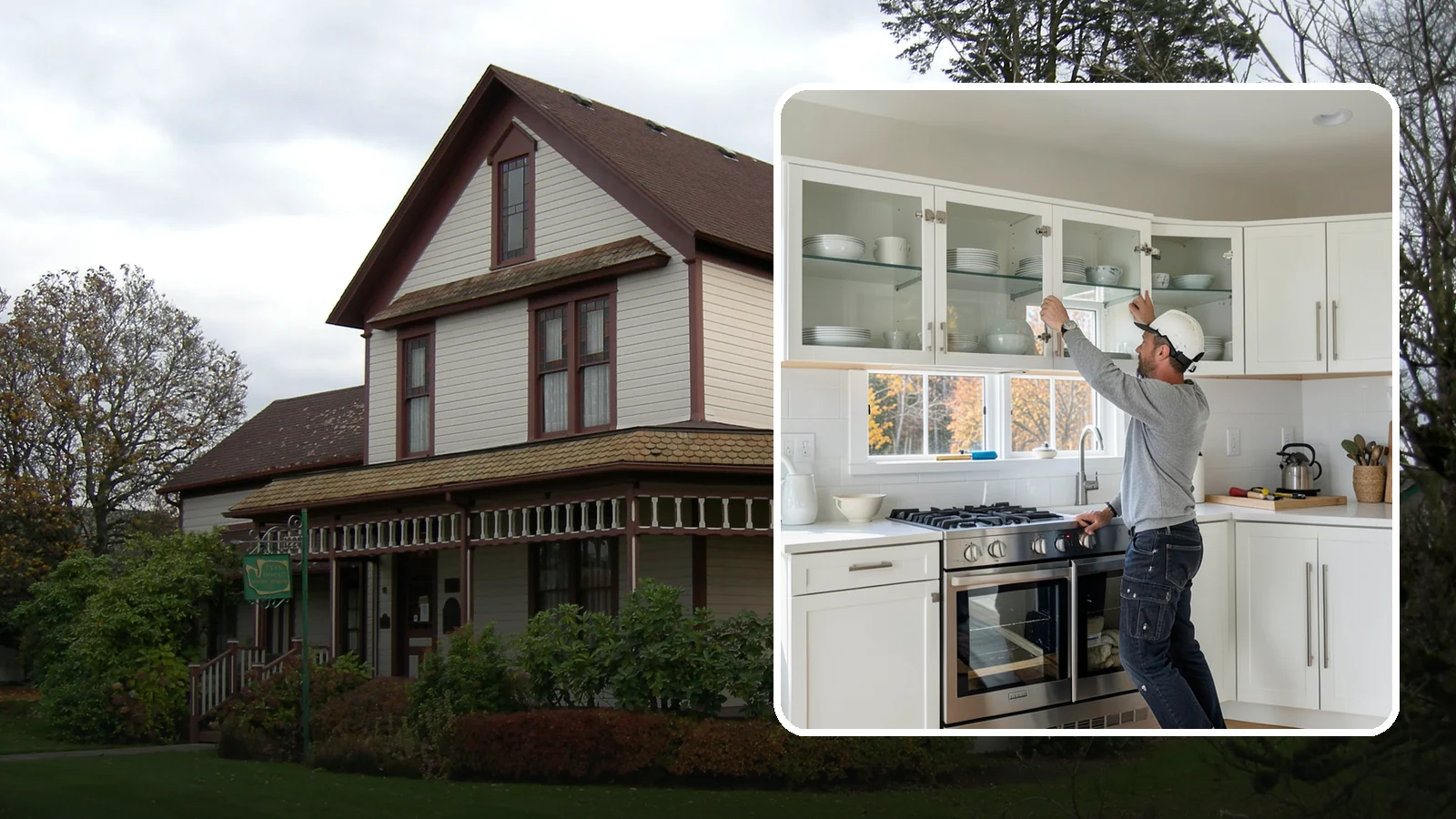 Glass Cabinet Door Installation in Sumner, Pierce County, WA - Adding or converting cabinet doors to glass fronts to display dishware and lighten the look of upper cabinets.
