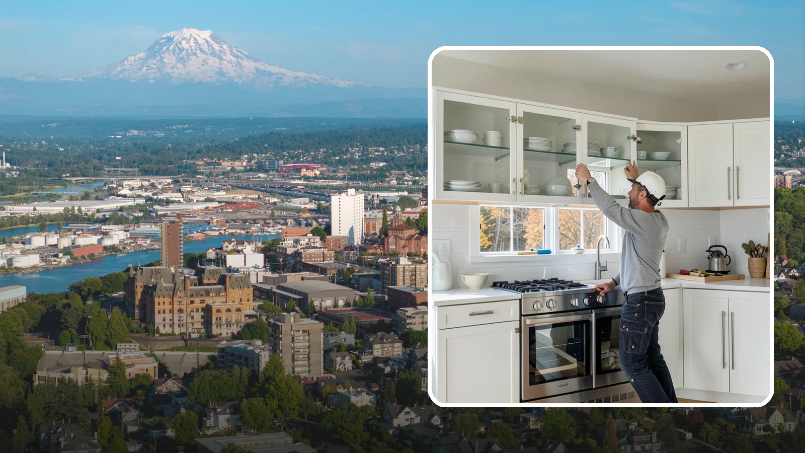 Glass Cabinet Door Installation in Tacoma, Pierce County, WA - Adding or converting cabinet doors to glass fronts to display dishware and lighten the look of upper cabinets.