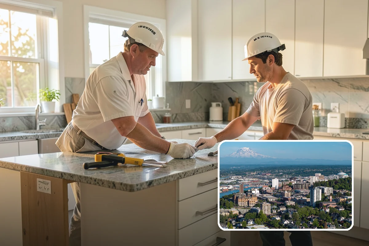 Glass Cabinet Door Installation in Tacoma, Pierce County, WA - A lighter, more open cabinet look