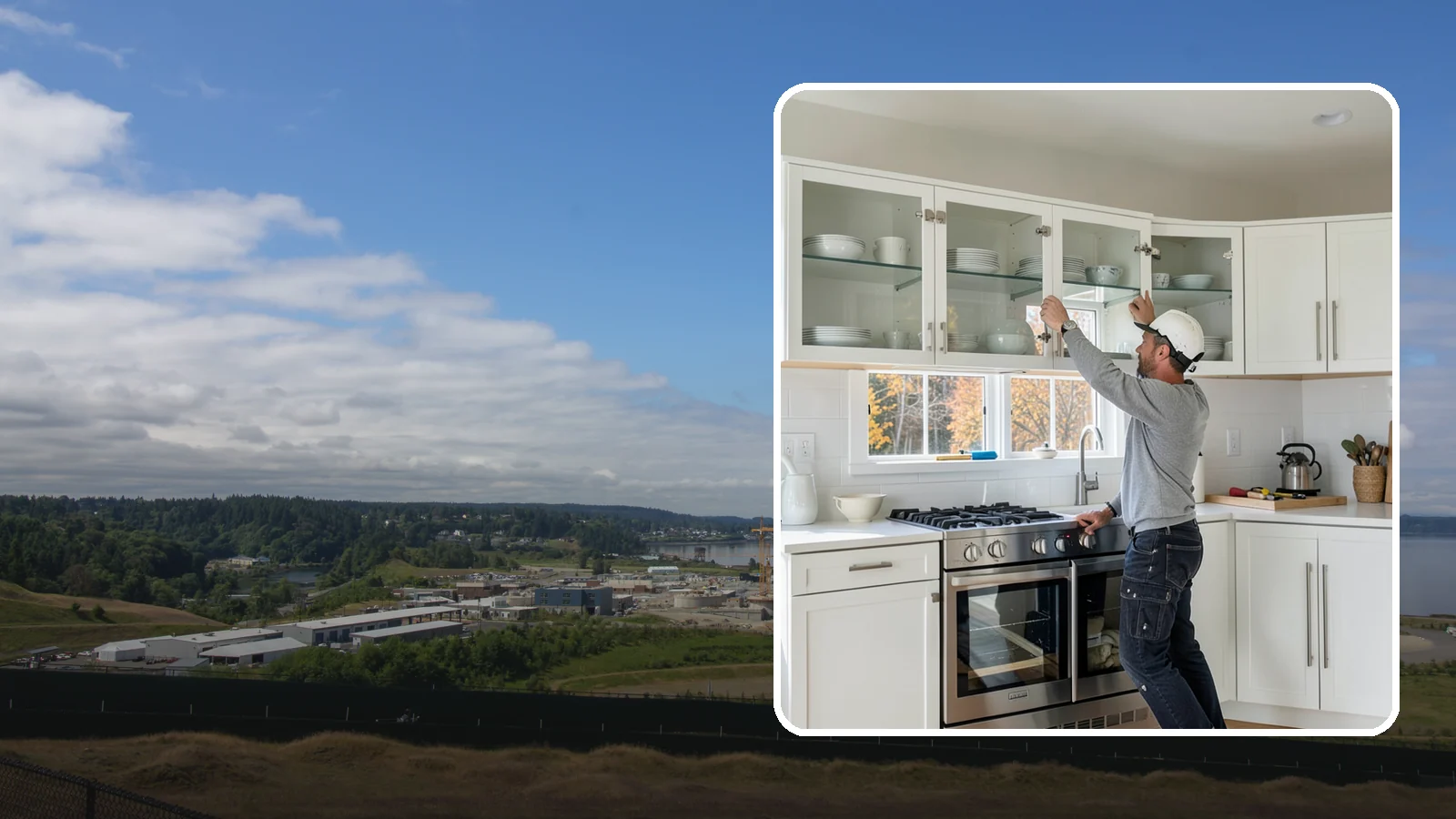 Glass Cabinet Door Installation in University Place, Pierce County, WA - Adding or converting cabinet doors to glass fronts to display dishware and lighten the look of upper cabinets.