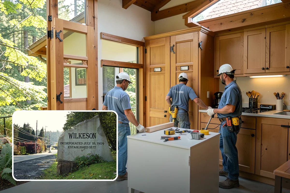 Glass Cabinet Door Installation in Wilkeson, Pierce County, WA - A lighter, more open cabinet look