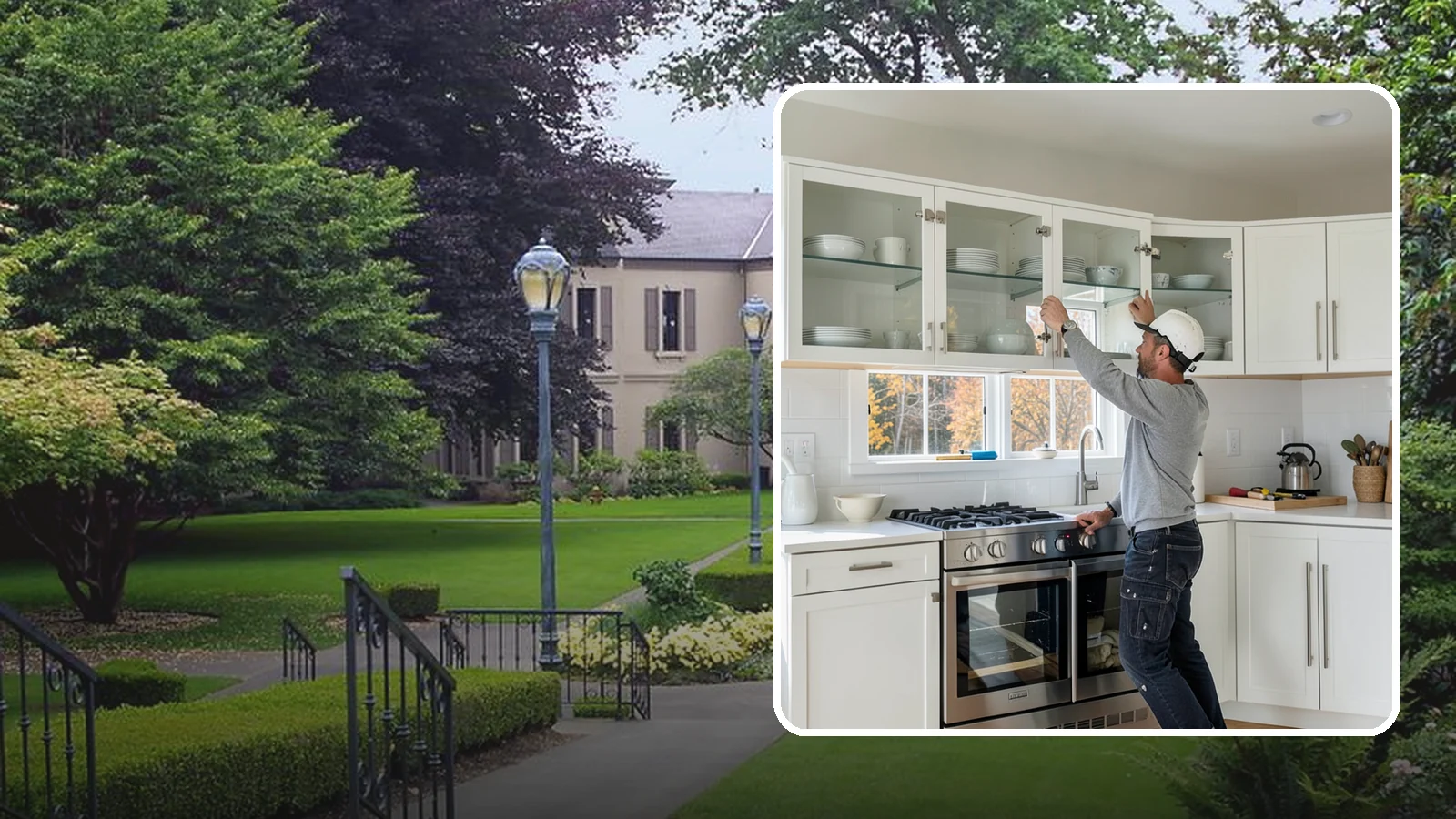 Glass Cabinet Door Installation in Woodinville, King County, WA - Adding or converting cabinet doors to glass fronts to display dishware and lighten the look of upper cabinets.