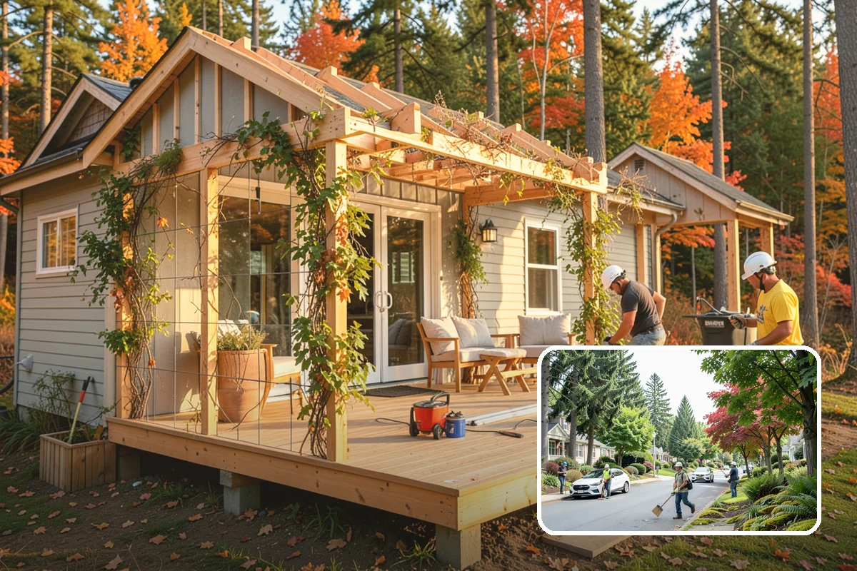 Glass Enclosure Installation in Beaux Arts Village, King County, WA - Wind and rain protection with open views