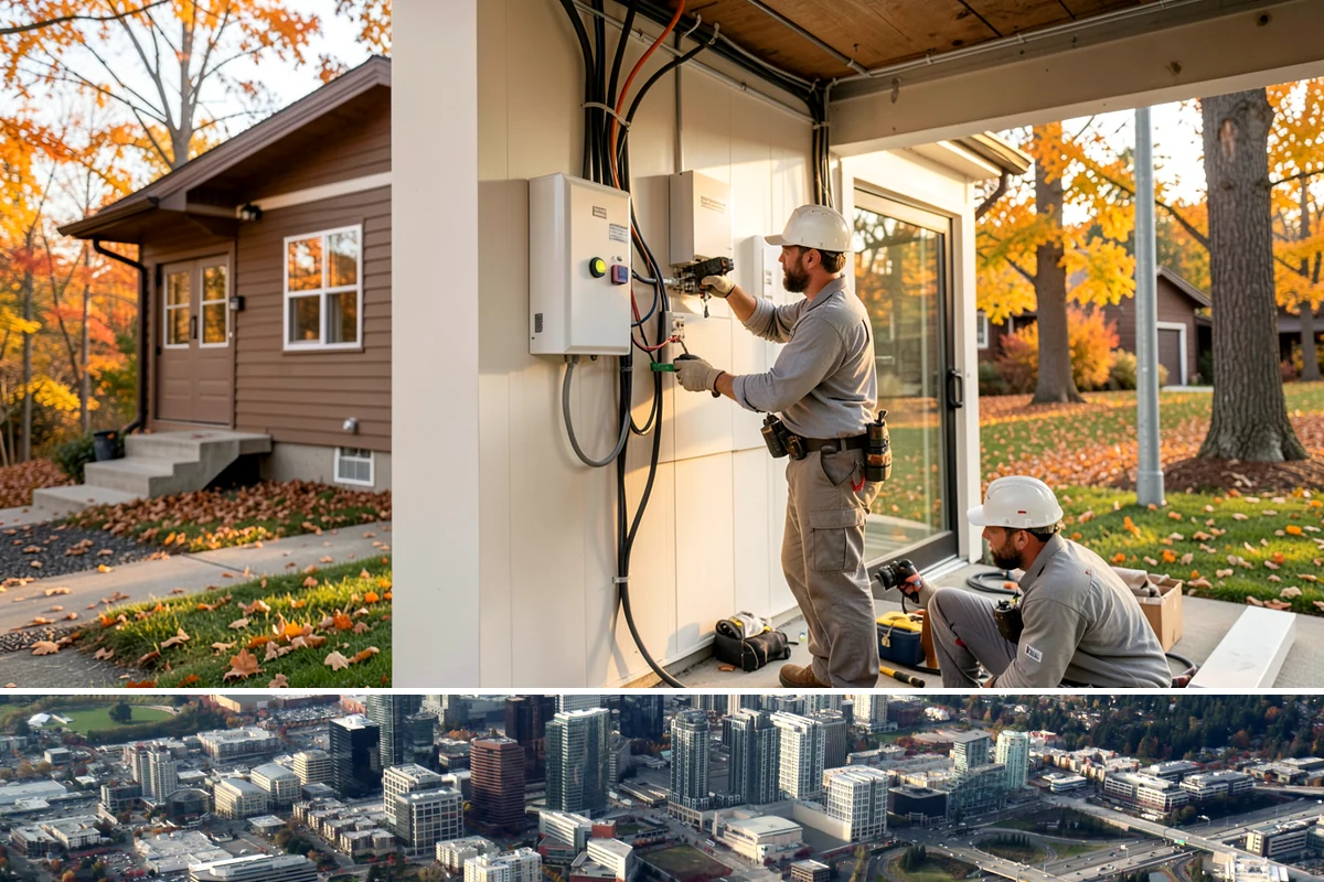 Glass Enclosure Installation in Bellevue, King County, WA - We install and seal glass enclosures during dry stretches to lock out moisture from the start.