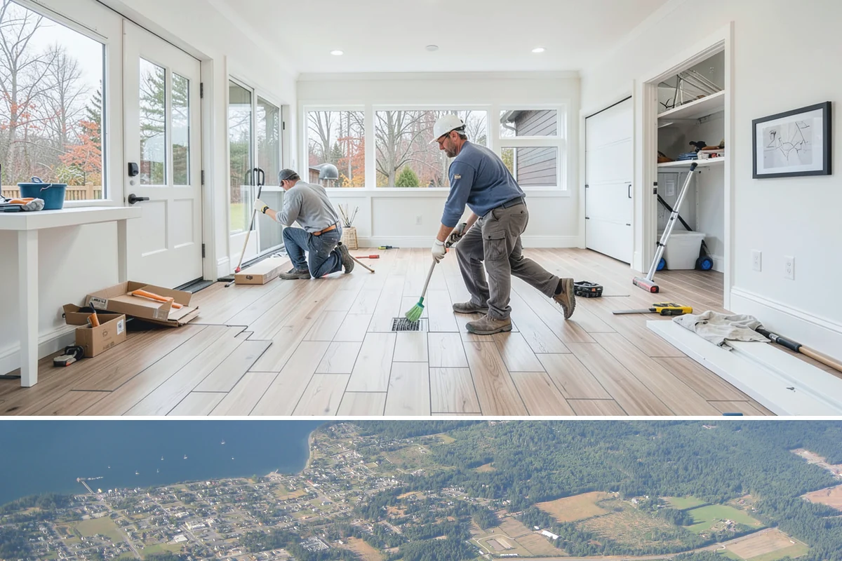 Glass Enclosure Installation in Coupeville, Island County, WA - We install and seal glass enclosures during dry stretches to lock out moisture from the start.