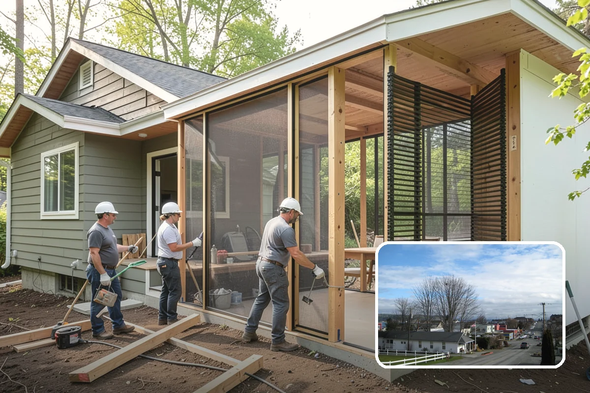 Glass Enclosure Installation in Langley, Island County, WA - Wind and rain protection with open views