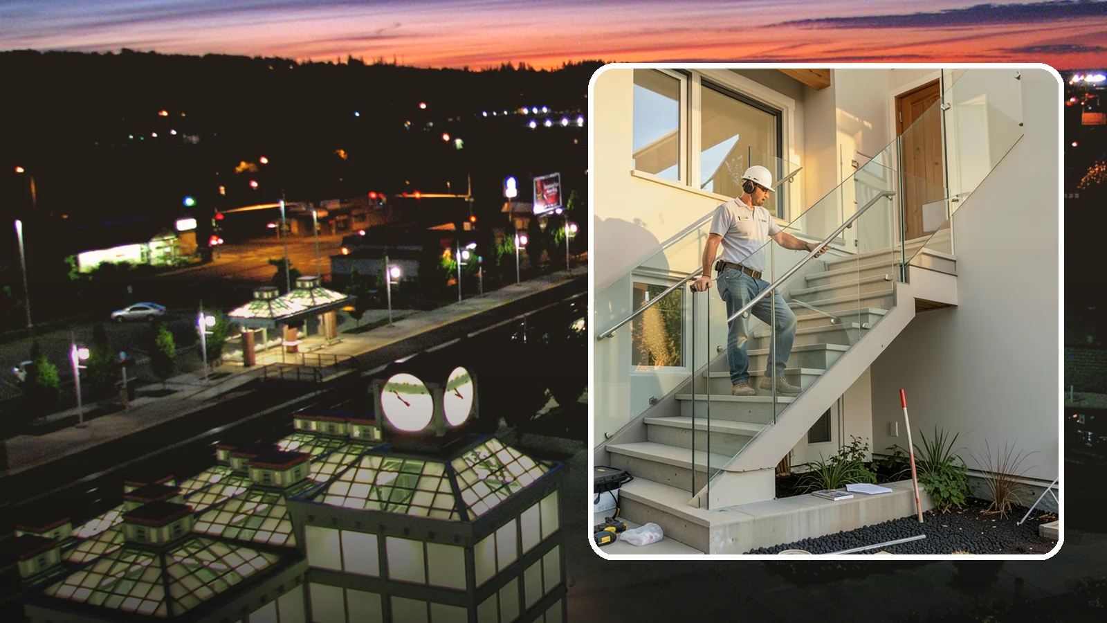 Glass Railing Installation in Auburn, King County, WA - Tempered glass railings that add safety and light-filled openness to any stair or landing.