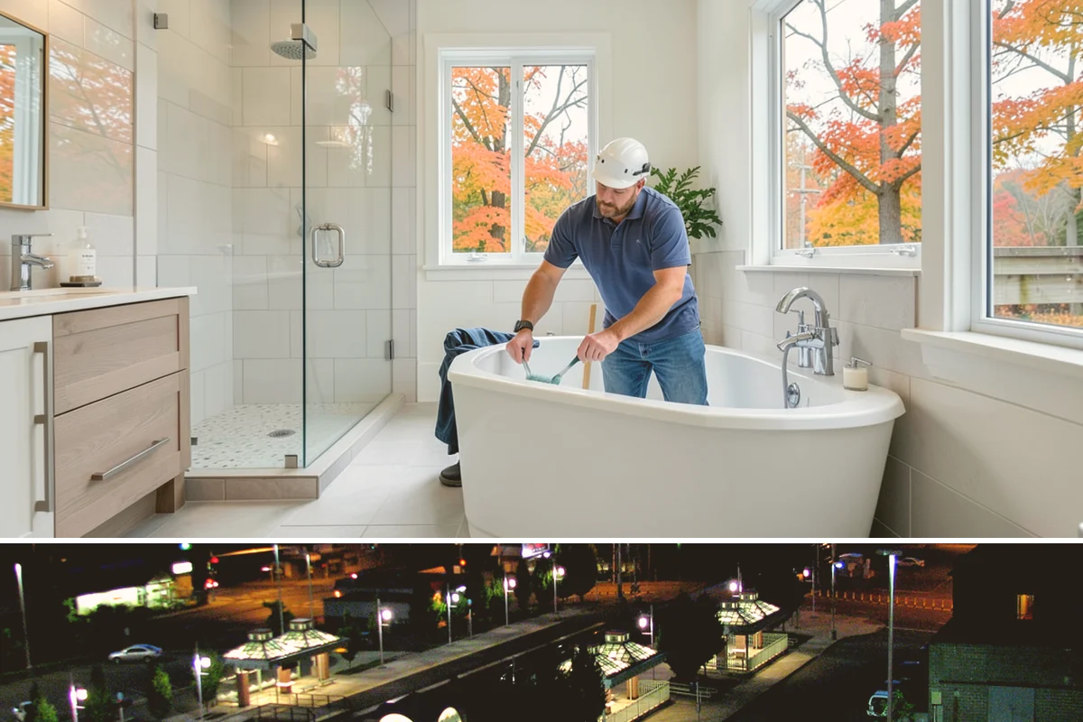 Glass Railing Installation in Auburn, King County, WA - Glass railing work is precise indoor installation suited to any time of year.