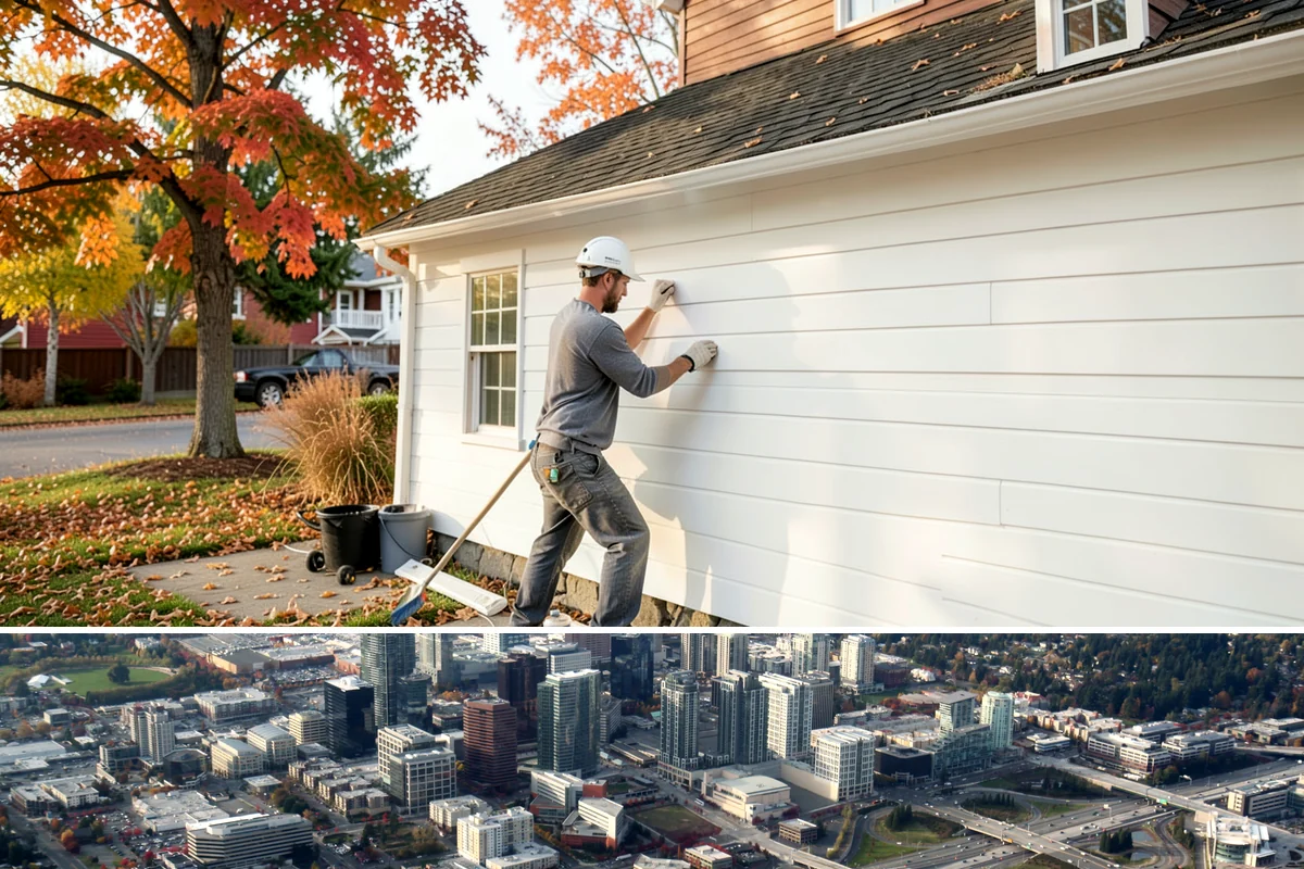 Glass Railing Installation in Bellevue, King County, WA - Glass railing work is precise indoor installation suited to any time of year.