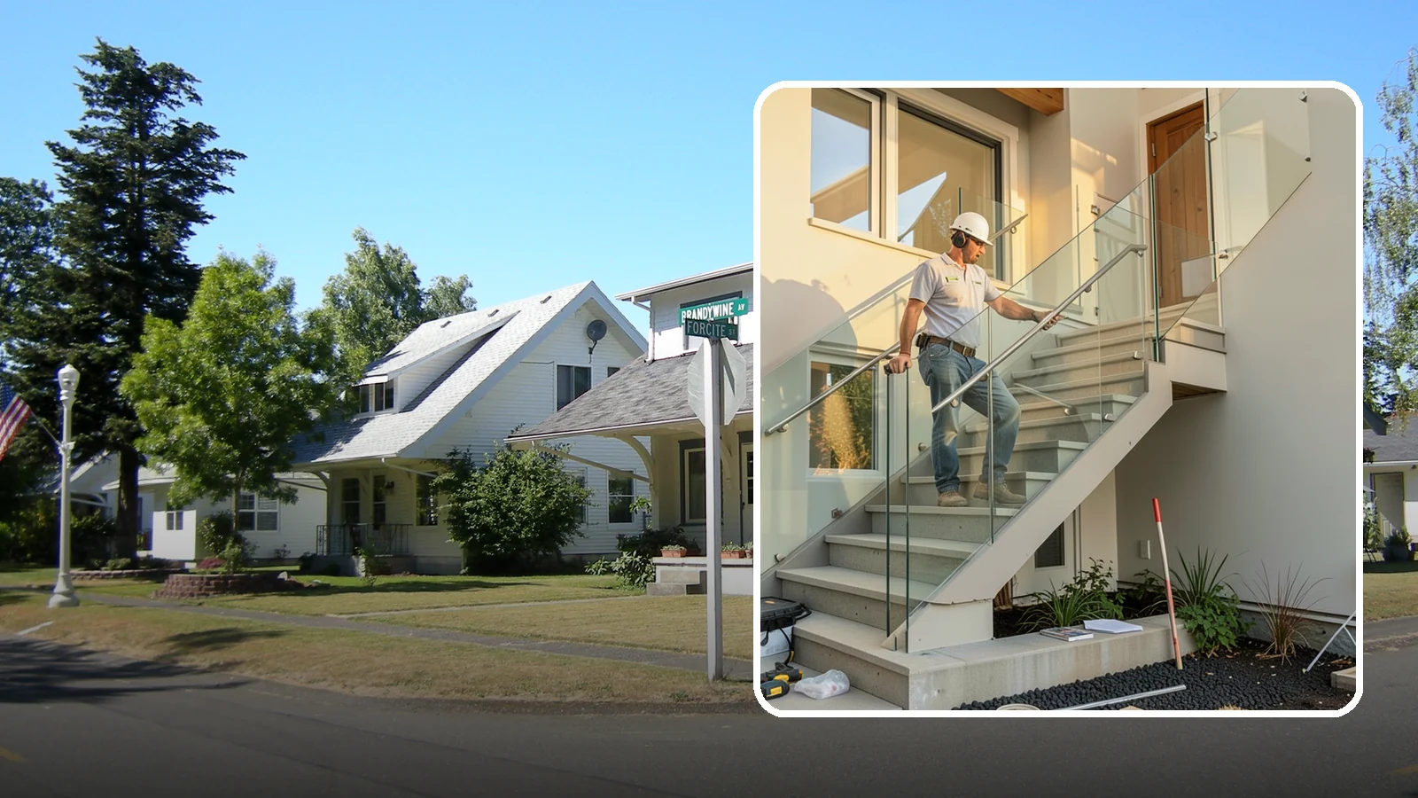 Glass Railing Installation in DuPont, Pierce County, WA - Tempered glass railings that add safety and light-filled openness to any stair or landing.