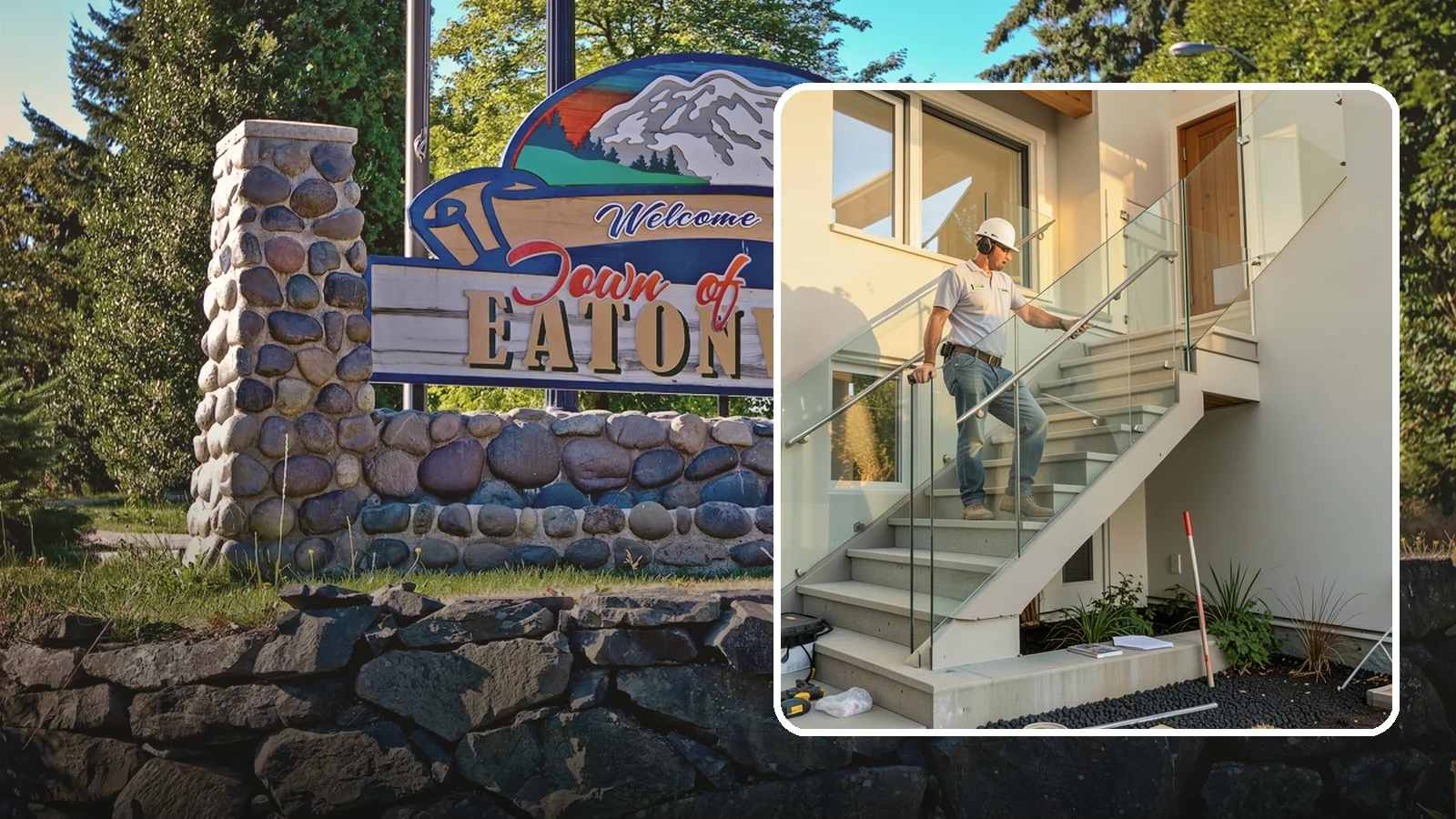 Glass Railing Installation in Eatonville, Pierce County, WA - Tempered glass railings that add safety and light-filled openness to any stair or landing.