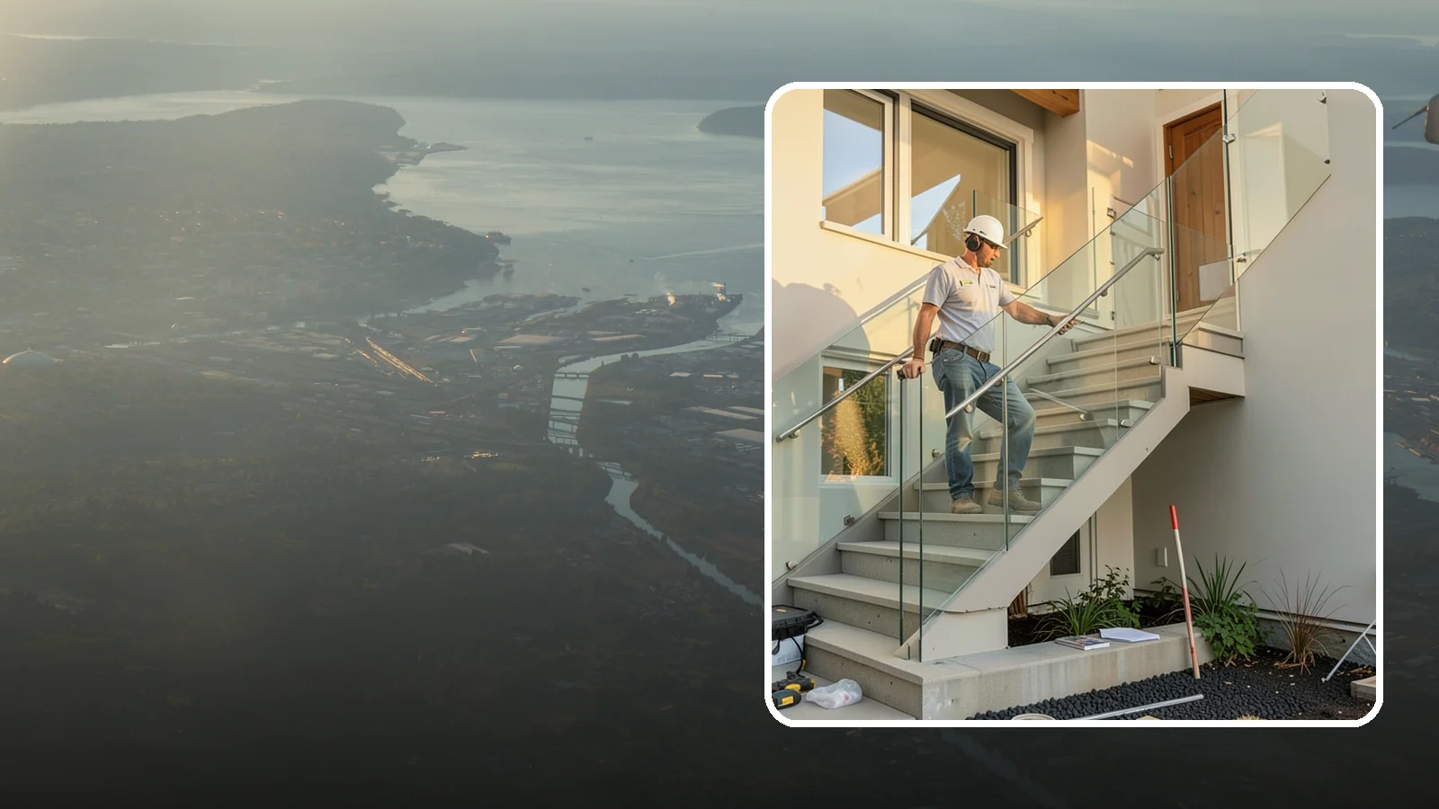 Glass Railing Installation in Fife, Pierce County, WA - Tempered glass railings that add safety and light-filled openness to any stair or landing.