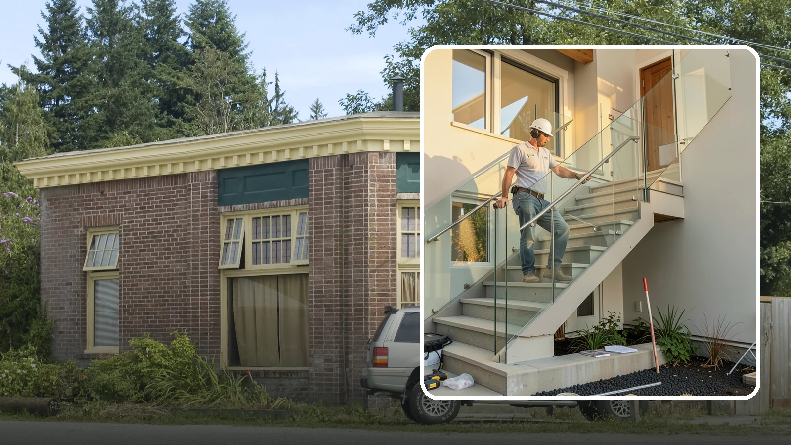 Glass Railing Installation in Hamilton, Skagit County, WA - Tempered glass railings that add safety and light-filled openness to any stair or landing.