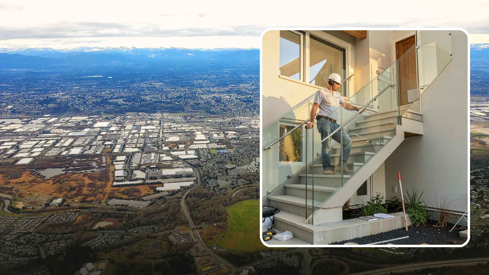Glass Railing Installation in Kent, King County, WA - Tempered glass railings that add safety and light-filled openness to any stair or landing.