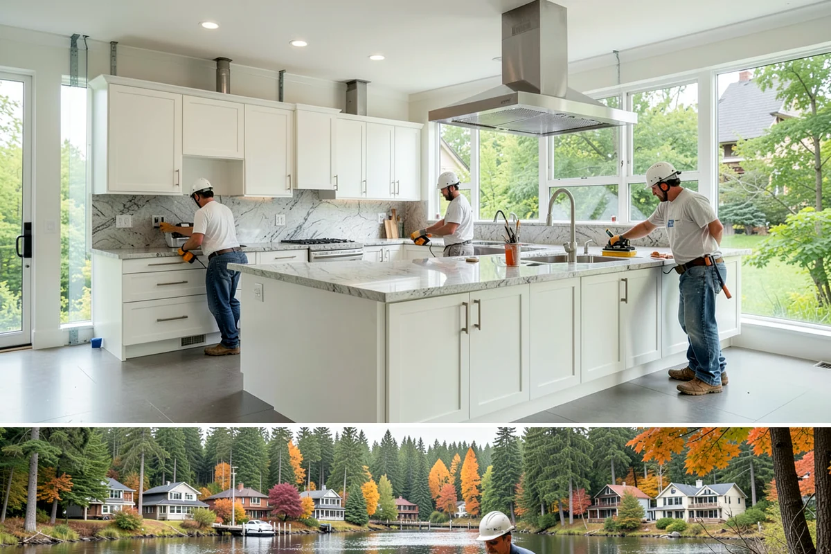 Glass Railing Installation in La Conner, Skagit County, WA - Glass railing work is precise indoor installation suited to any time of year.