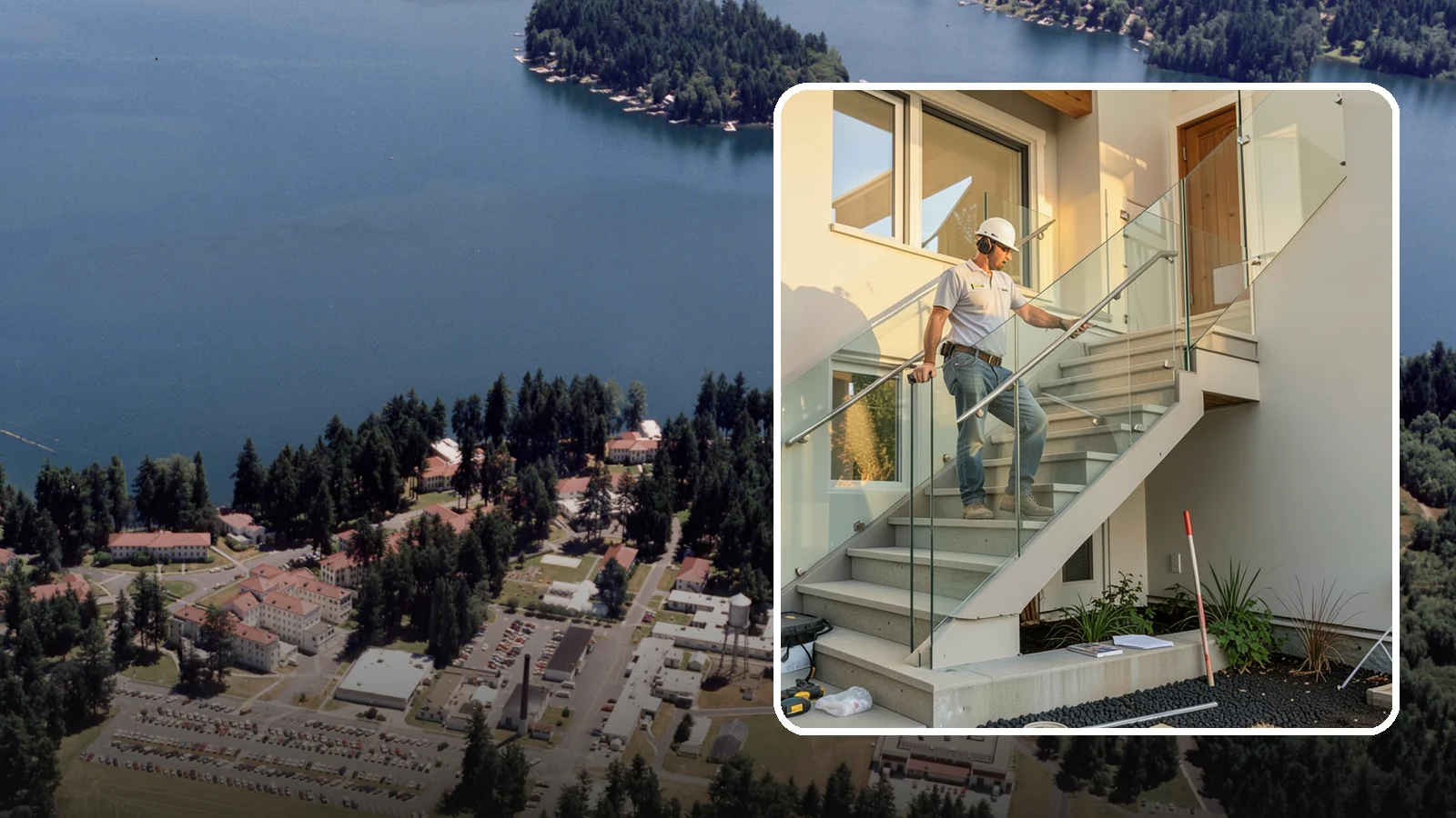 Glass Railing Installation in Lakewood, Pierce County, WA - Tempered glass railings that add safety and light-filled openness to any stair or landing.