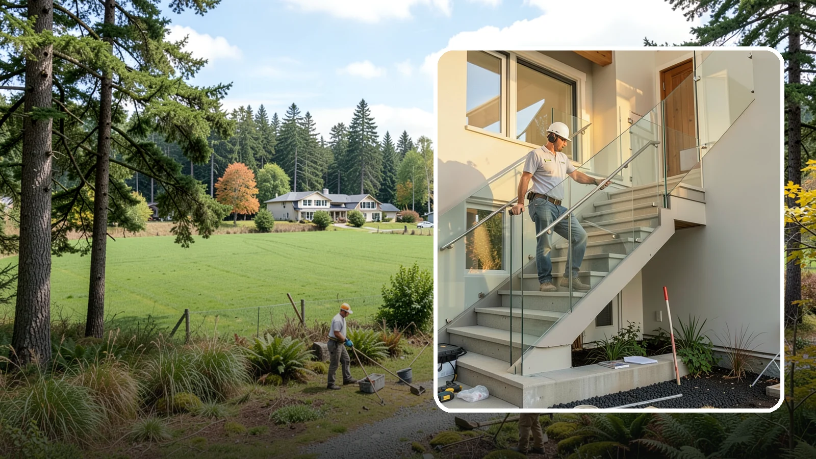 Glass Railing Installation in Lyman, Skagit County, WA - Tempered glass railings that add safety and light-filled openness to any stair or landing.