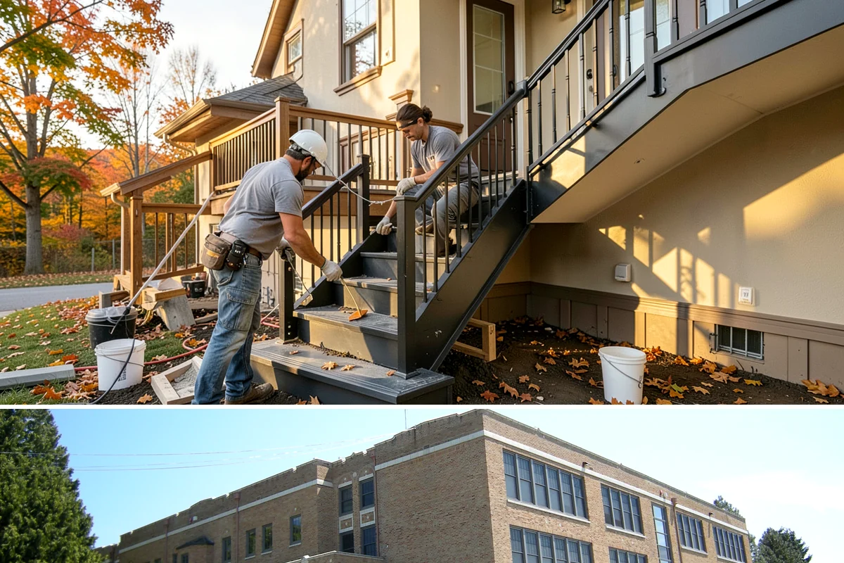 Glass Railing Installation in Maple Valley, King County, WA - Glass railing work is precise indoor installation suited to any time of year.