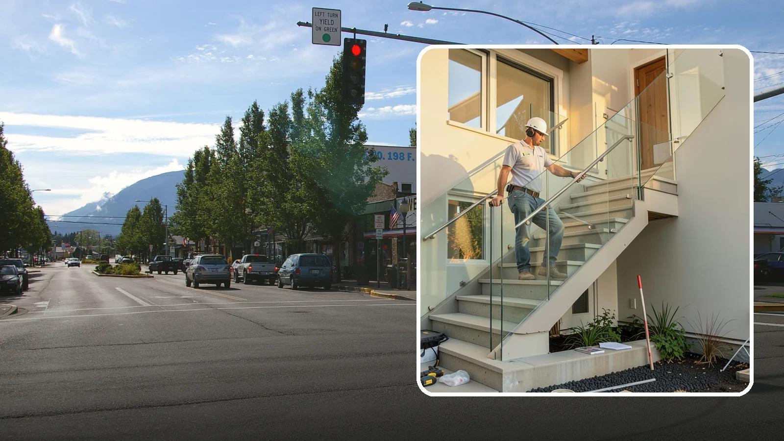 Glass Railing Installation in North Bend, King County, WA - Tempered glass railings that add safety and light-filled openness to any stair or landing.