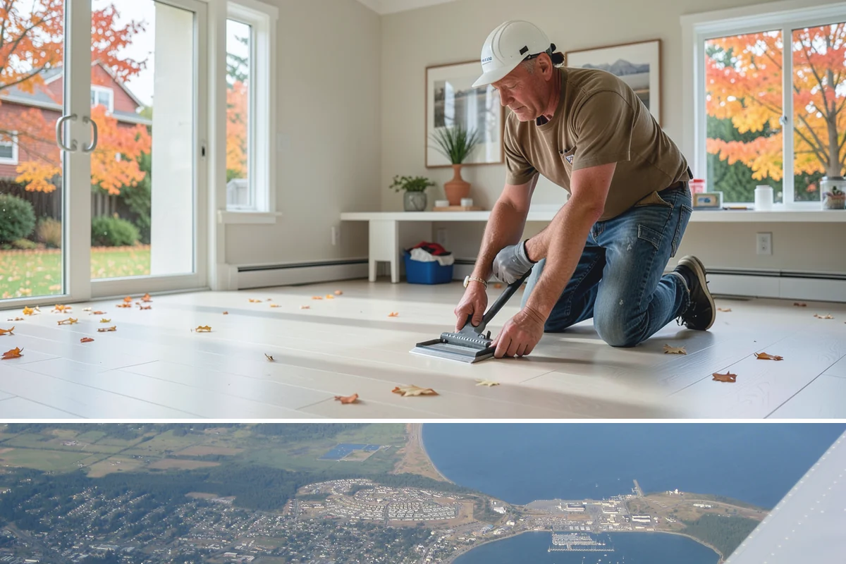 Glass Railing Installation in Oak Harbor, Island County, WA - Glass railing work is precise indoor installation suited to any time of year.