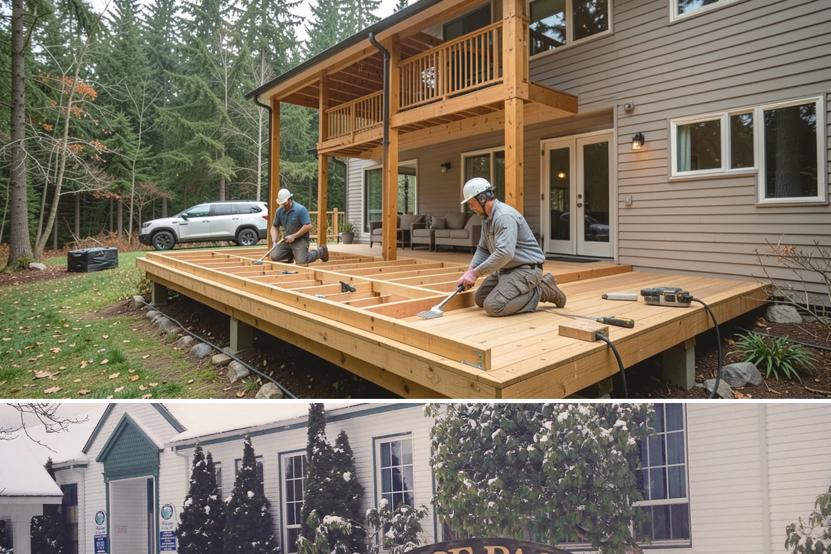 Glass Railing Installation in Pacific, King County, WA - Glass railing work is precise indoor installation suited to any time of year.