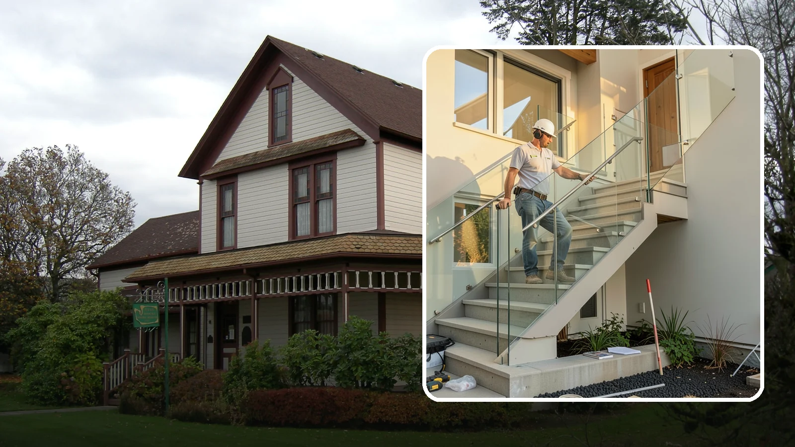 Glass Railing Installation in Sumner, Pierce County, WA - Tempered glass railings that add safety and light-filled openness to any stair or landing.