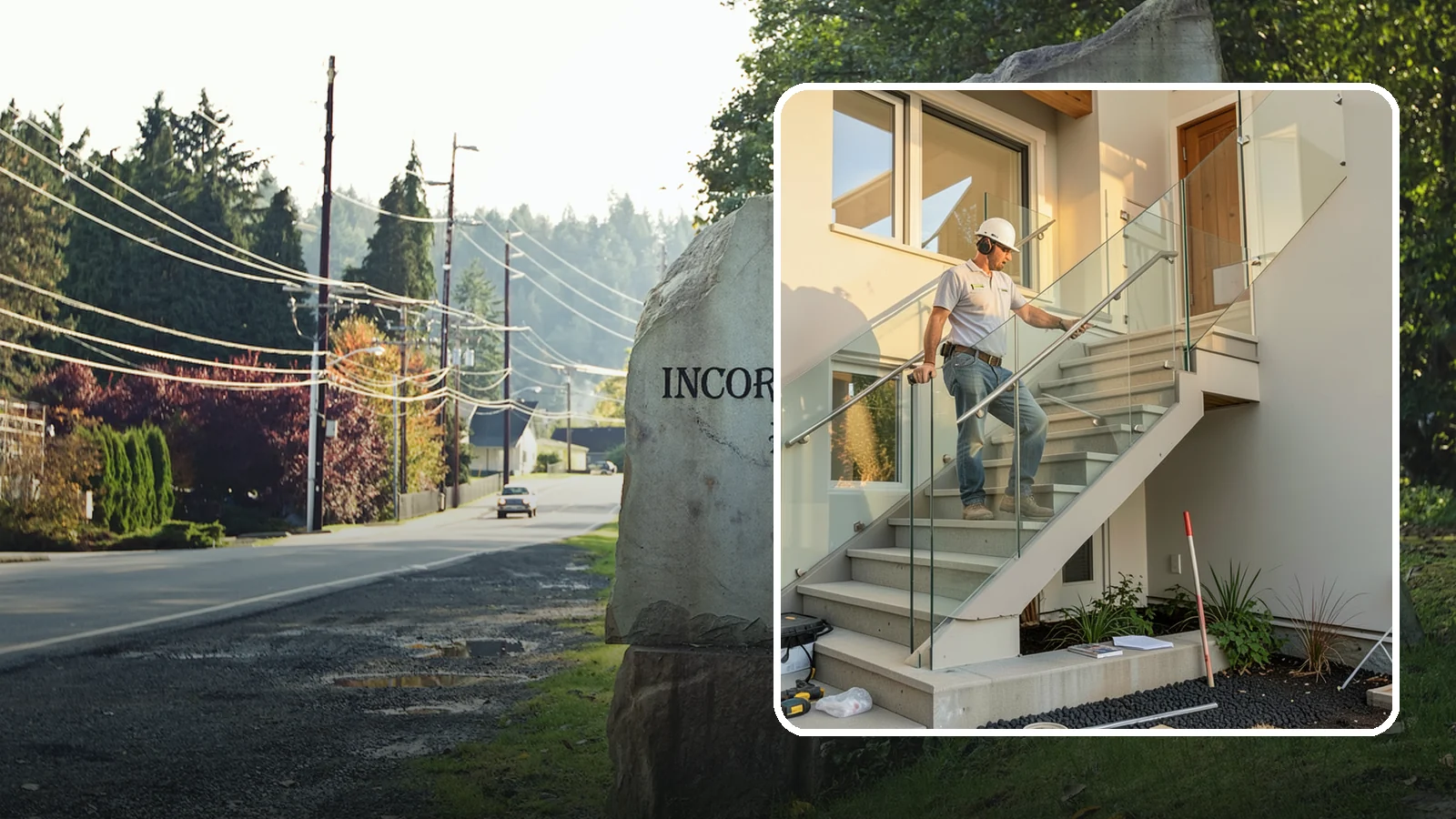 Glass Railing Installation in Wilkeson, Pierce County, WA - Tempered glass railings that add safety and light-filled openness to any stair or landing.