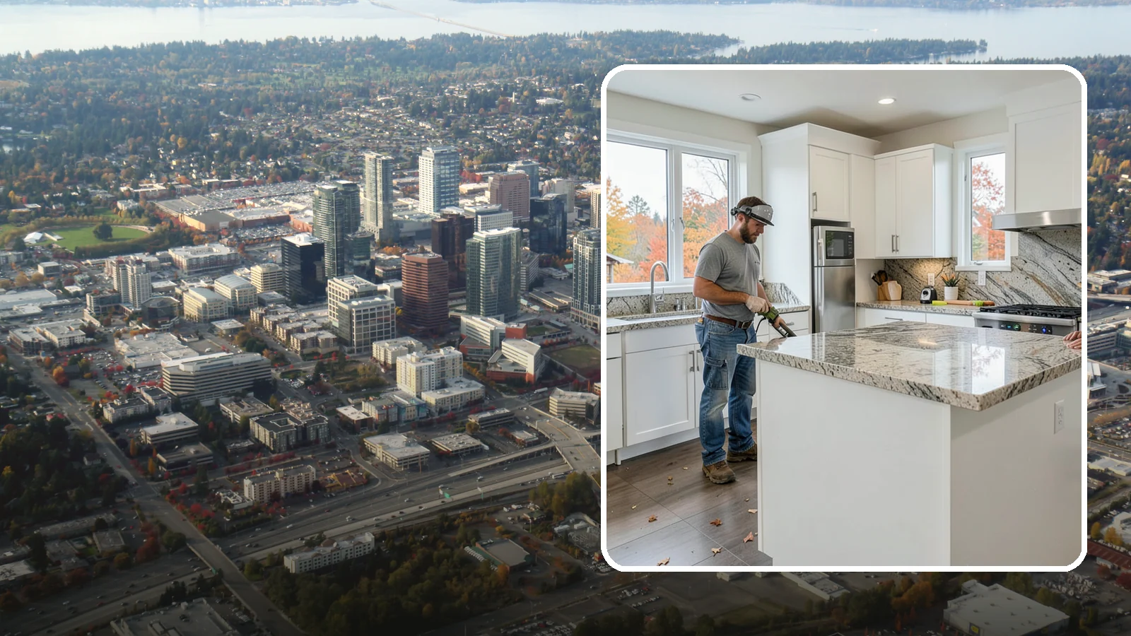 Granite Countertop Installation in Bellevue, King County, WA - Natural granite countertop installation offering one-of-a-kind stone patterns and rugged heat-resistant durability.