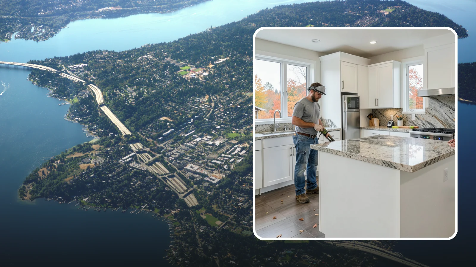 Granite Countertop Installation in Mercer Island, King County, WA - Natural granite countertop installation offering one-of-a-kind stone patterns and rugged heat-resistant durability.