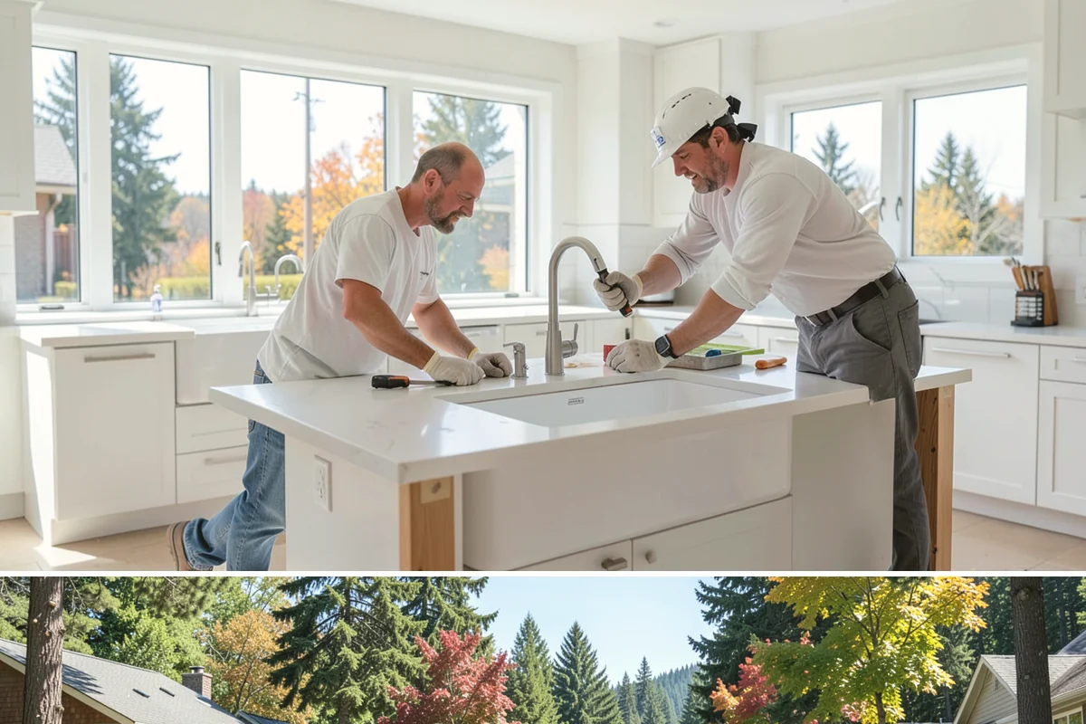 Granite Countertop Installation in Orting, Pierce County, WA - Granite installs indoors year-round, letting you upgrade your kitchen even through the rainy Western Washington winter.