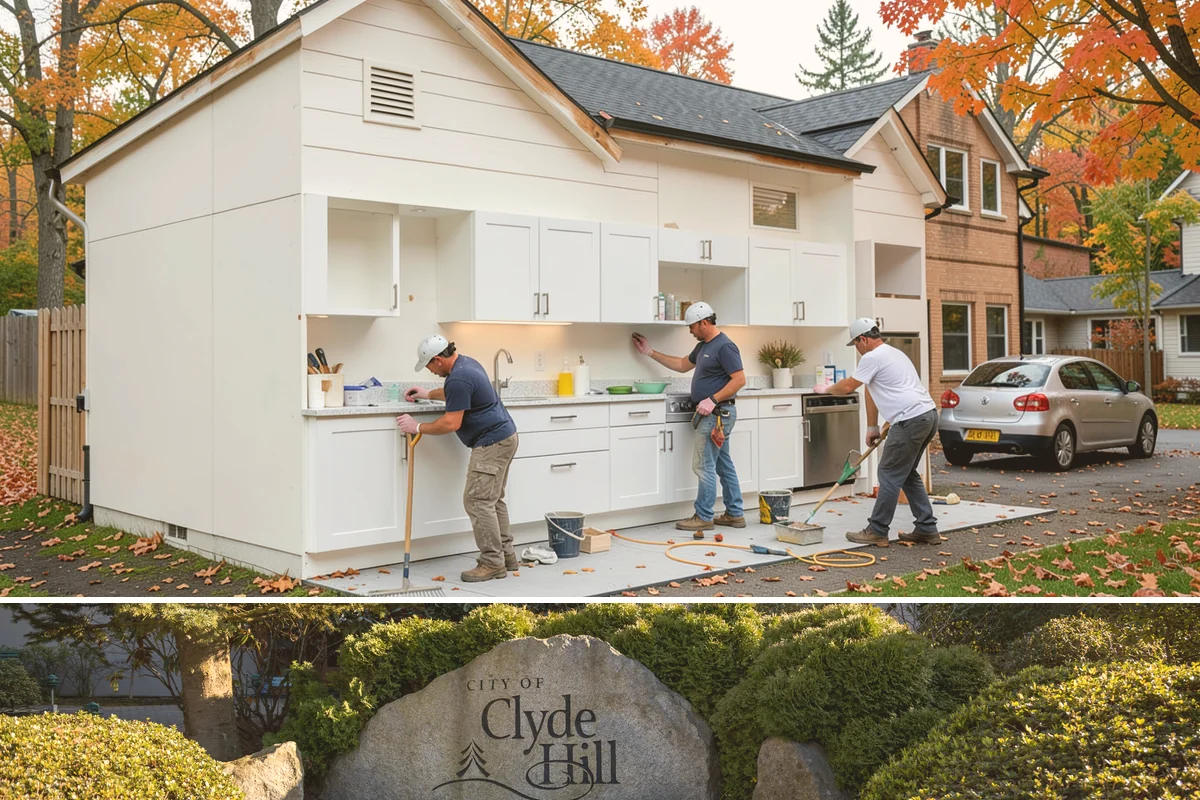Guest House Construction in Clyde Hill, King County, WA - Guest house exterior construction is best scheduled for drier months, positioning the unit ready before summer visiting season.