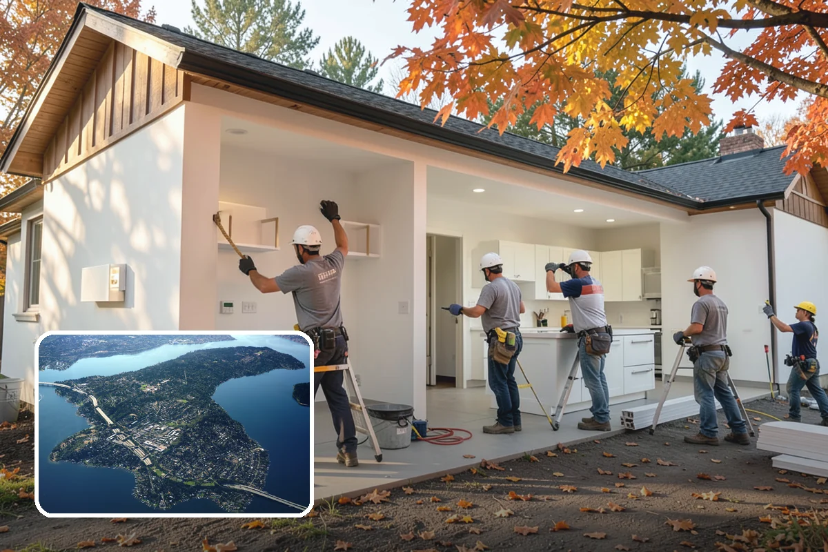 Gut Renovation in Mercer Island, King County, WA - A complete fresh start down to the framing
