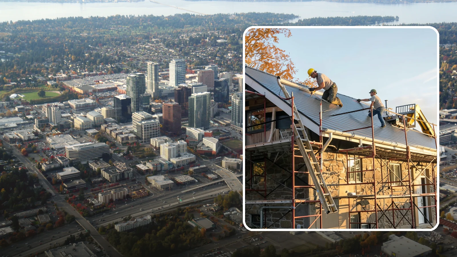 Gutter Installation in Bellevue, King County, WA - We install gutter systems that channel Western Washington's heavy rainfall safely away from your home.