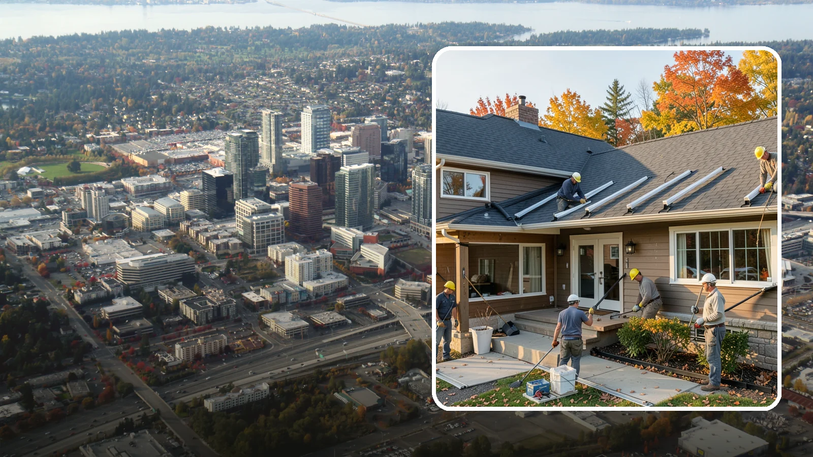 Gutter Replacement in Bellevue, King County, WA - We replace old, sagging, or leaking gutters with a properly sized system built for our climate.