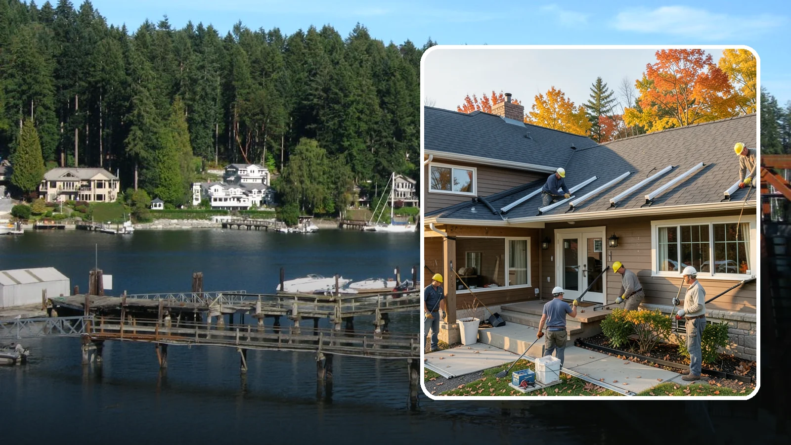 Gutter Replacement in Gig Harbor, Pierce County, WA - We replace old, sagging, or leaking gutters with a properly sized system built for our climate.