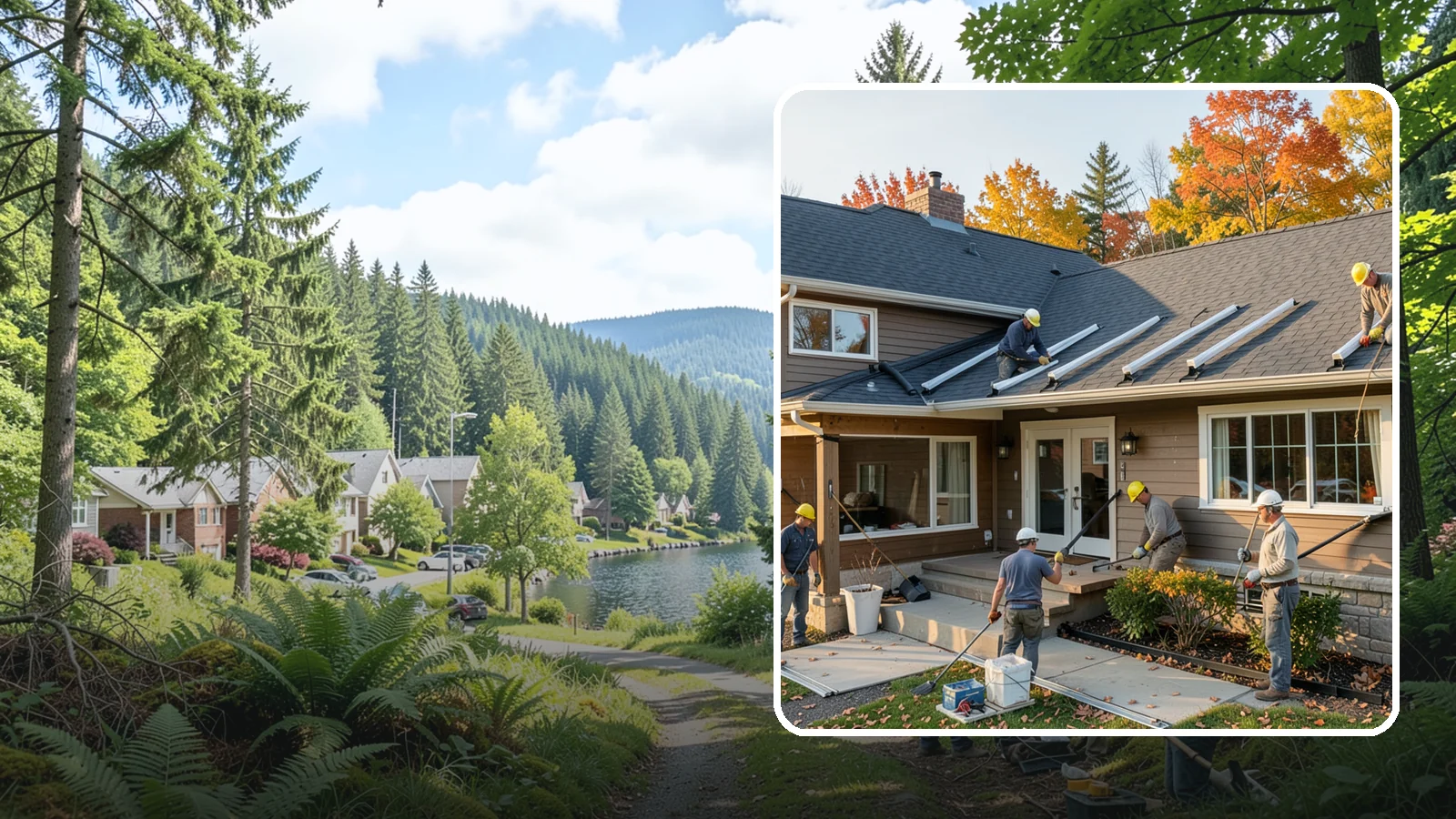 Gutter Replacement in Lake Forest Park, King County, WA - We replace old, sagging, or leaking gutters with a properly sized system built for our climate.