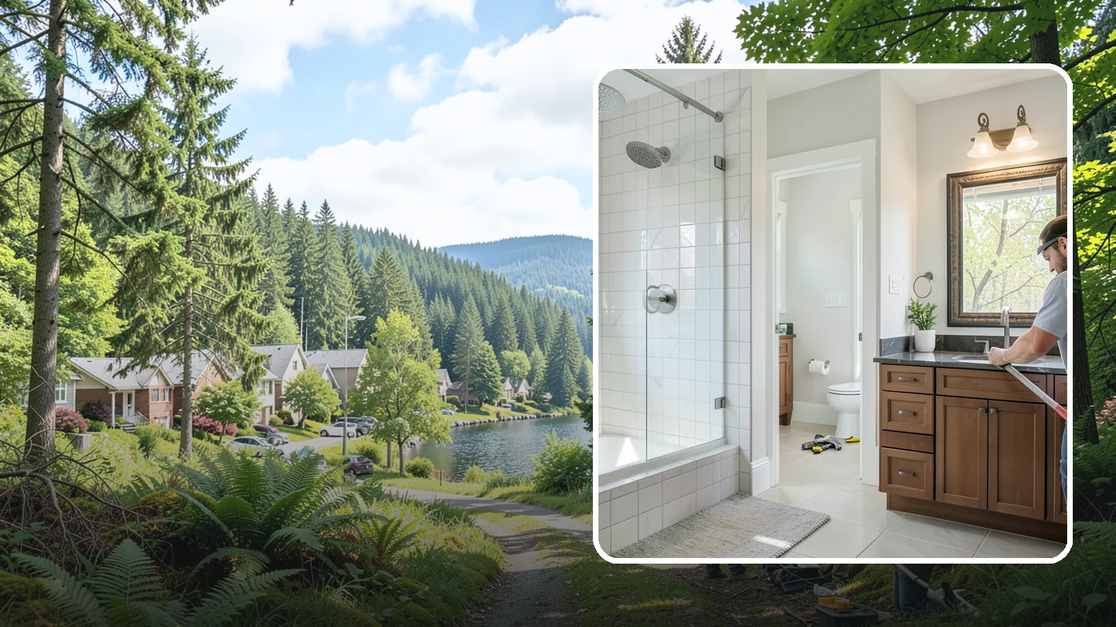 Half Bathroom Remodel in Lake Forest Park, King County, WA - A half bathroom remodel makes the most of a powder room with stylish, space-conscious upgrades.