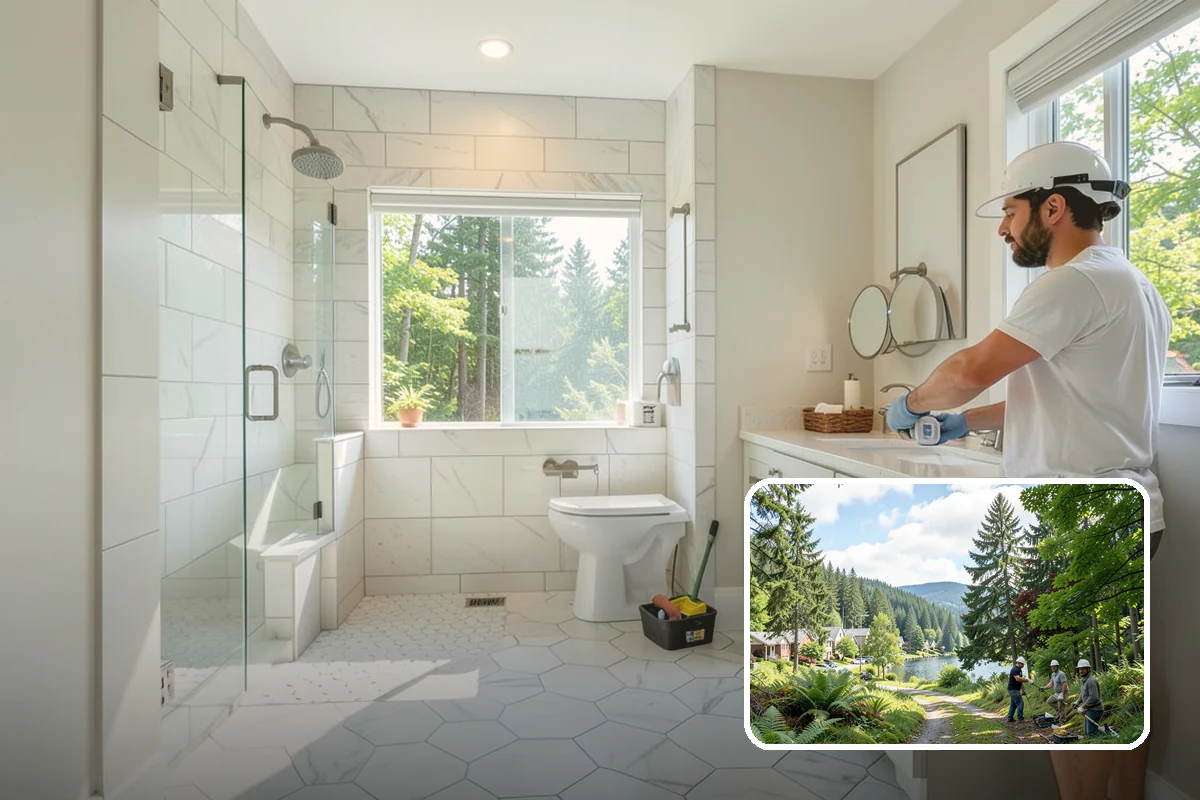 Half Bathroom Remodel in Lake Forest Park, King County, WA - High visual impact for a modest investment